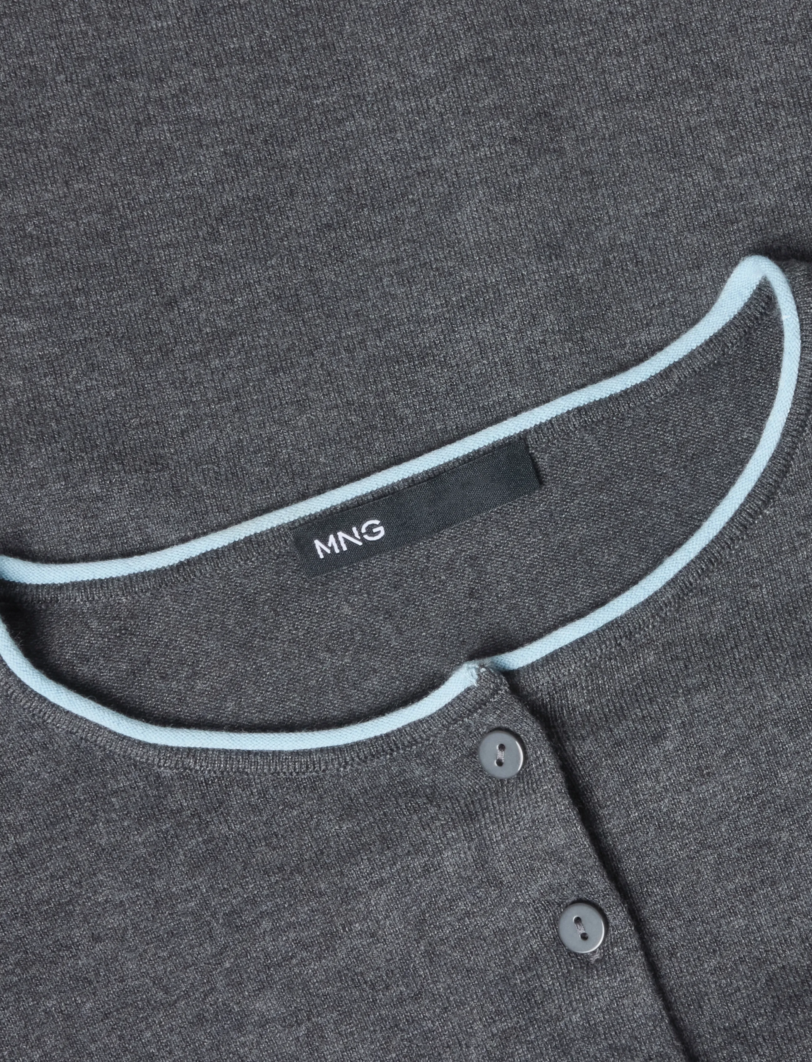 Mango - Contrast trim cardigan - cardigans - grey - 2