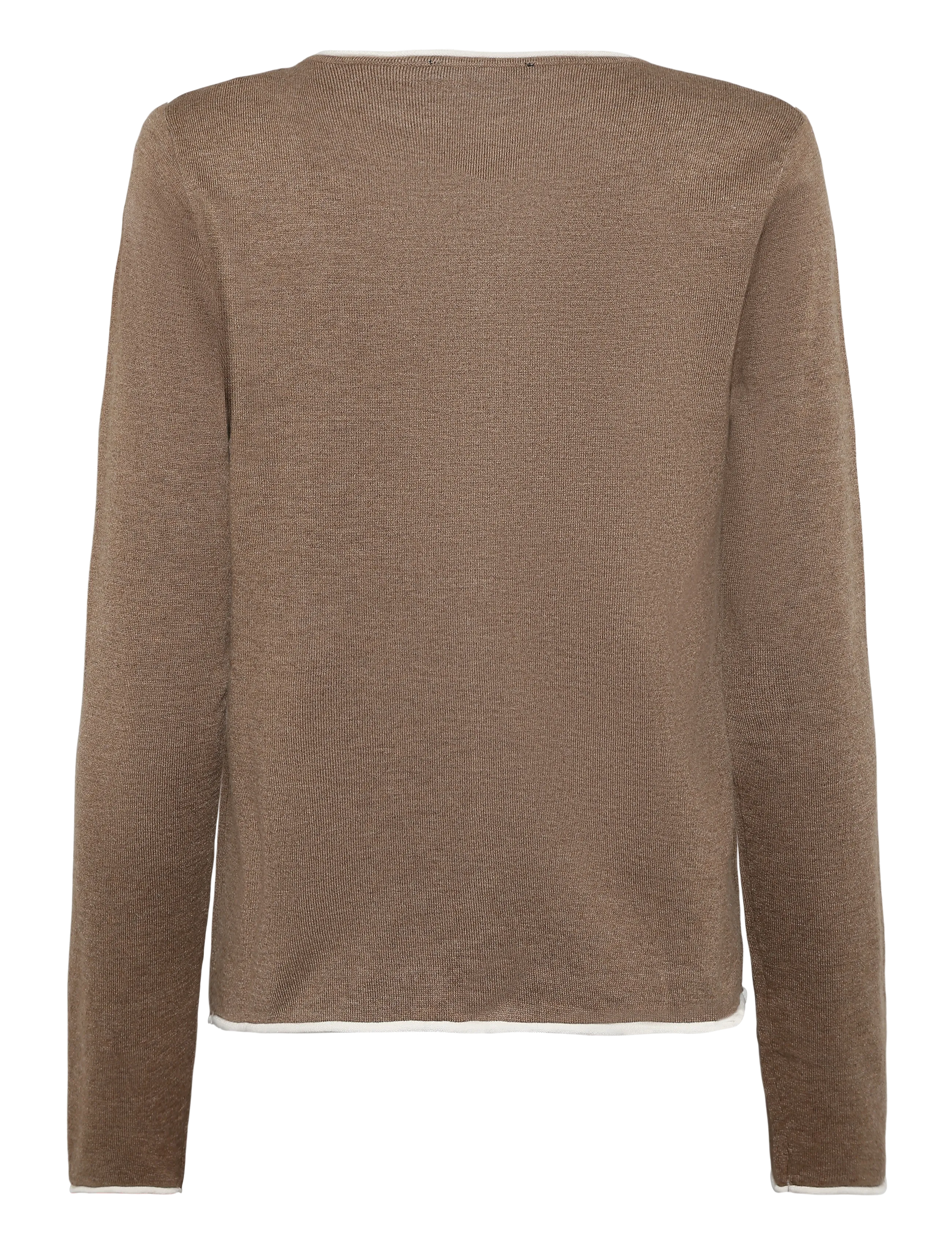 Mango - Contrast trim cardigan - cardigans - medium brown - 1