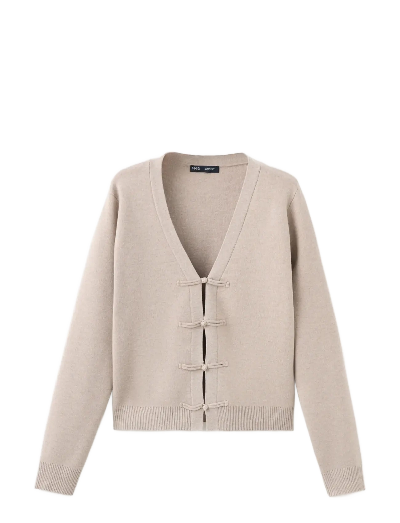 Mango Toggle knit cardigan - Cardigans - MEDIUM BROWN / beige
