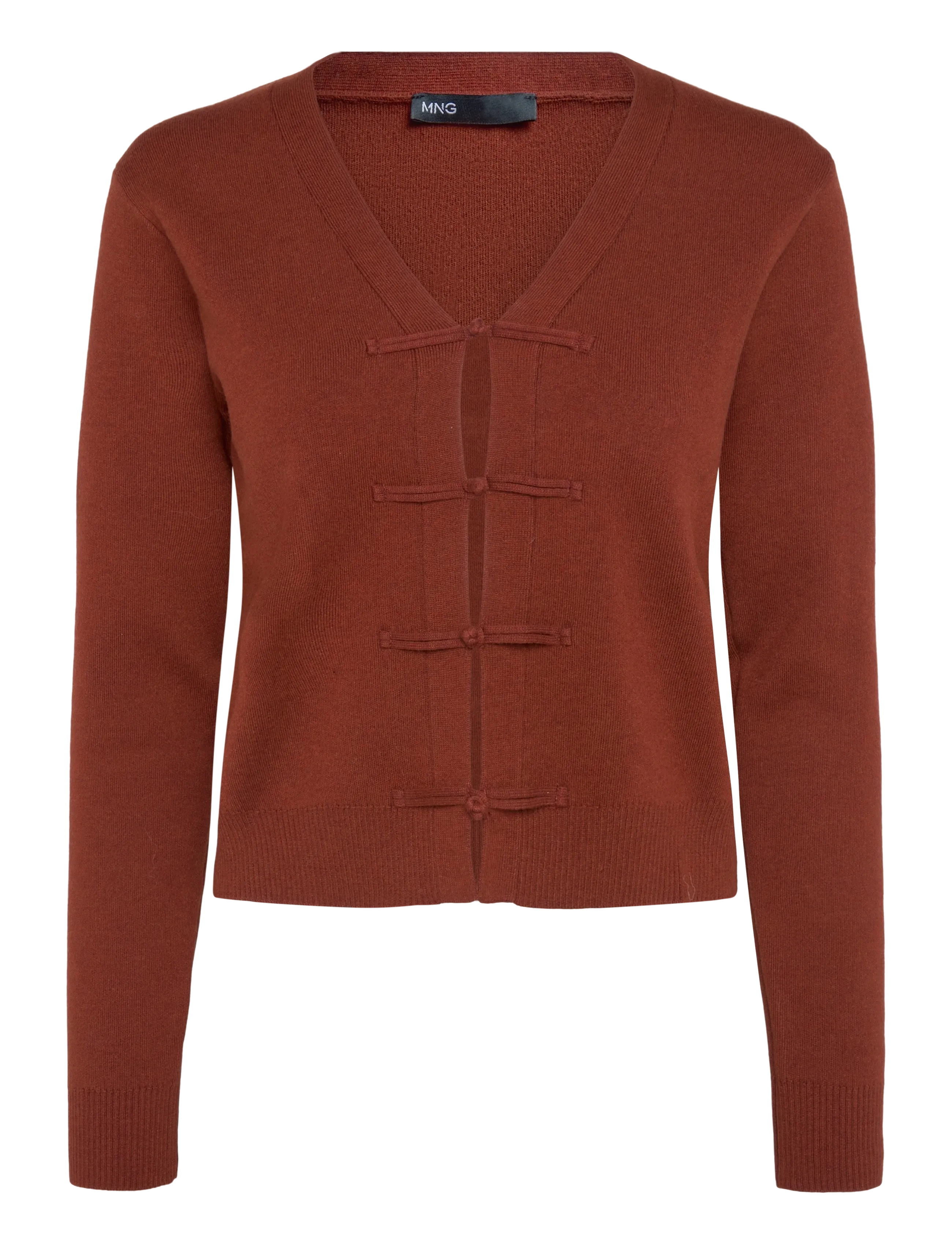 Mango Toggle knit cardigan - Transitional Layering - RUST - COPPER / brown