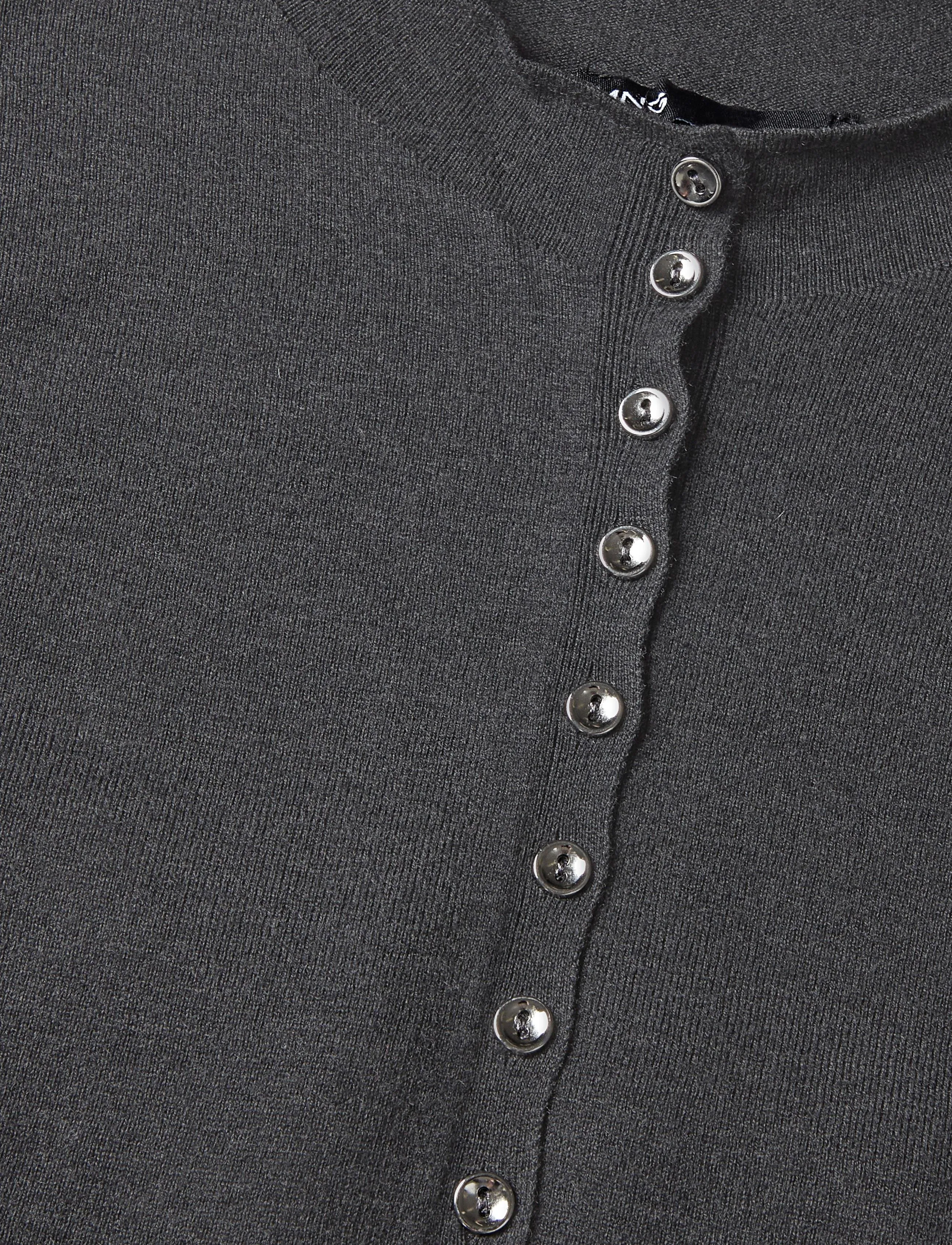 Mango - Fine-knit cardigan with metal buttons - koftor - charcoal - 4