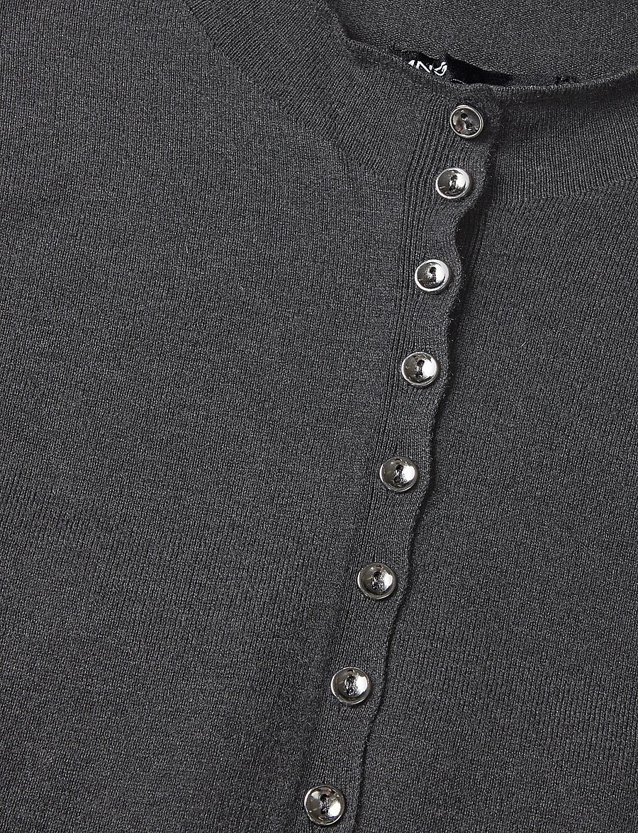Mango - Fine-knit cardigan with metal buttons - koftor - charcoal - 4