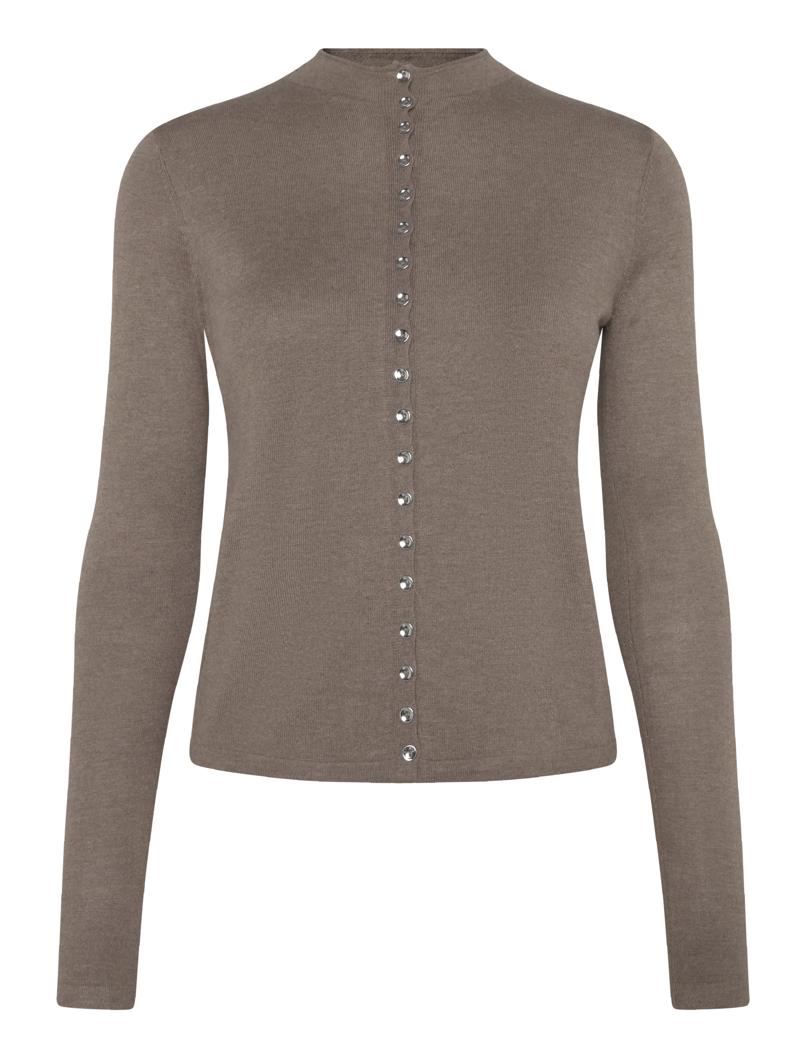 Mango Fine-knit cardigan with metal buttons - Streetstyle - MEDIUM BROWN / brown