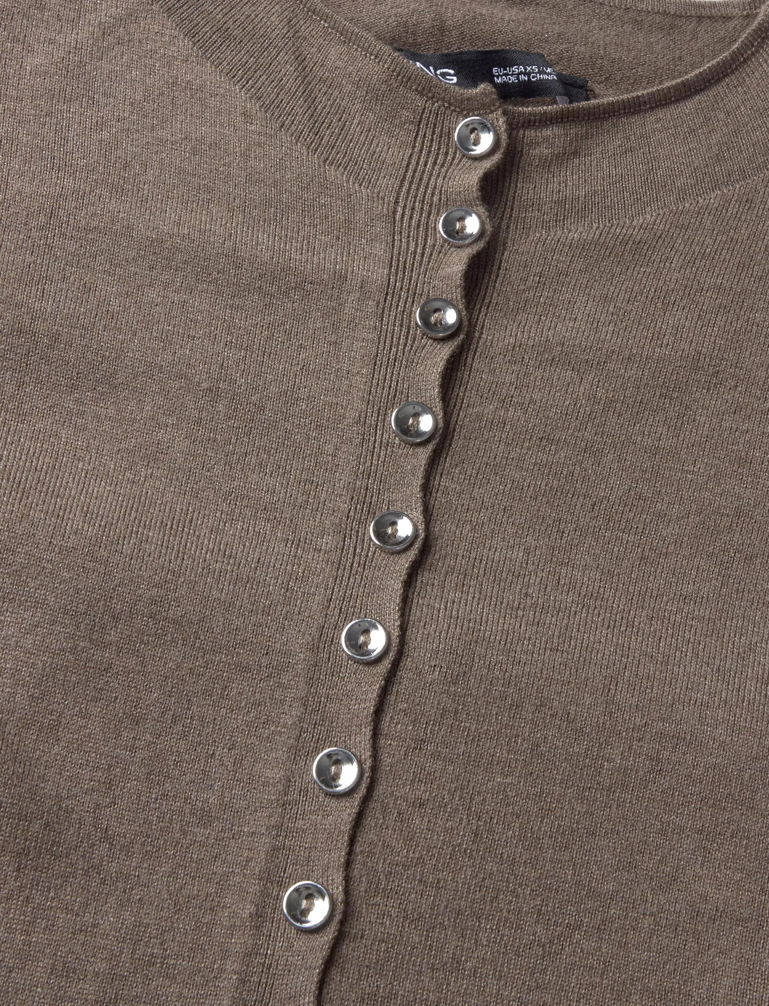 Mango - Fine-knit cardigan with metal buttons - medium brown - 2