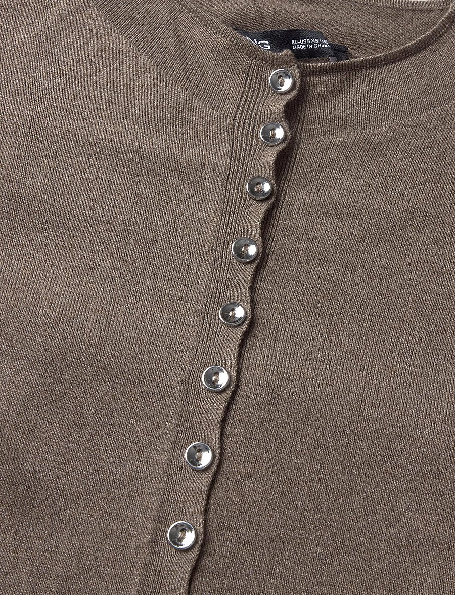 Mango - Fine-knit cardigan with metal buttons - cardigans - medium brown - 2