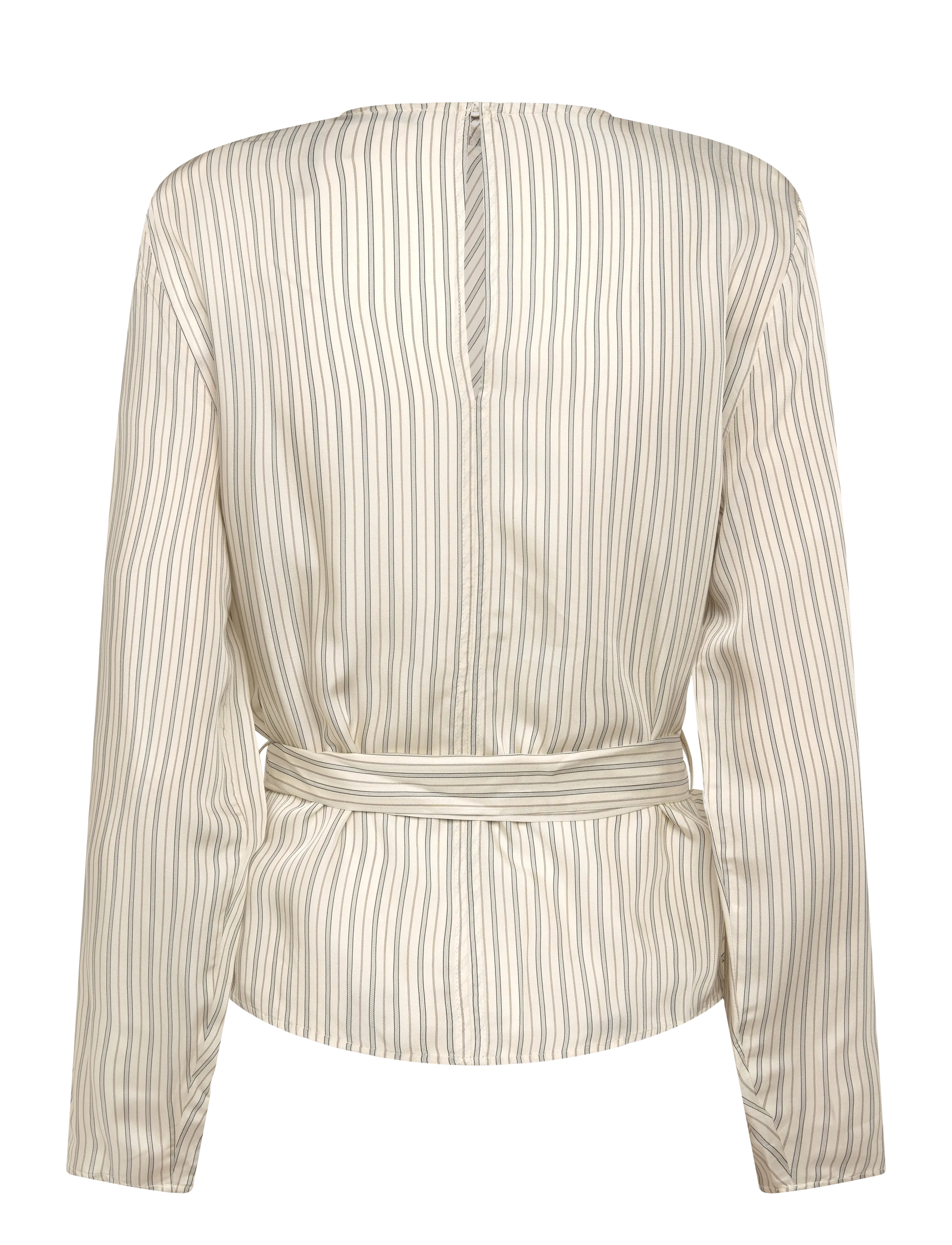 Mango - Striped blouse with tie at the waist - langærmede bluser - light beige - 2