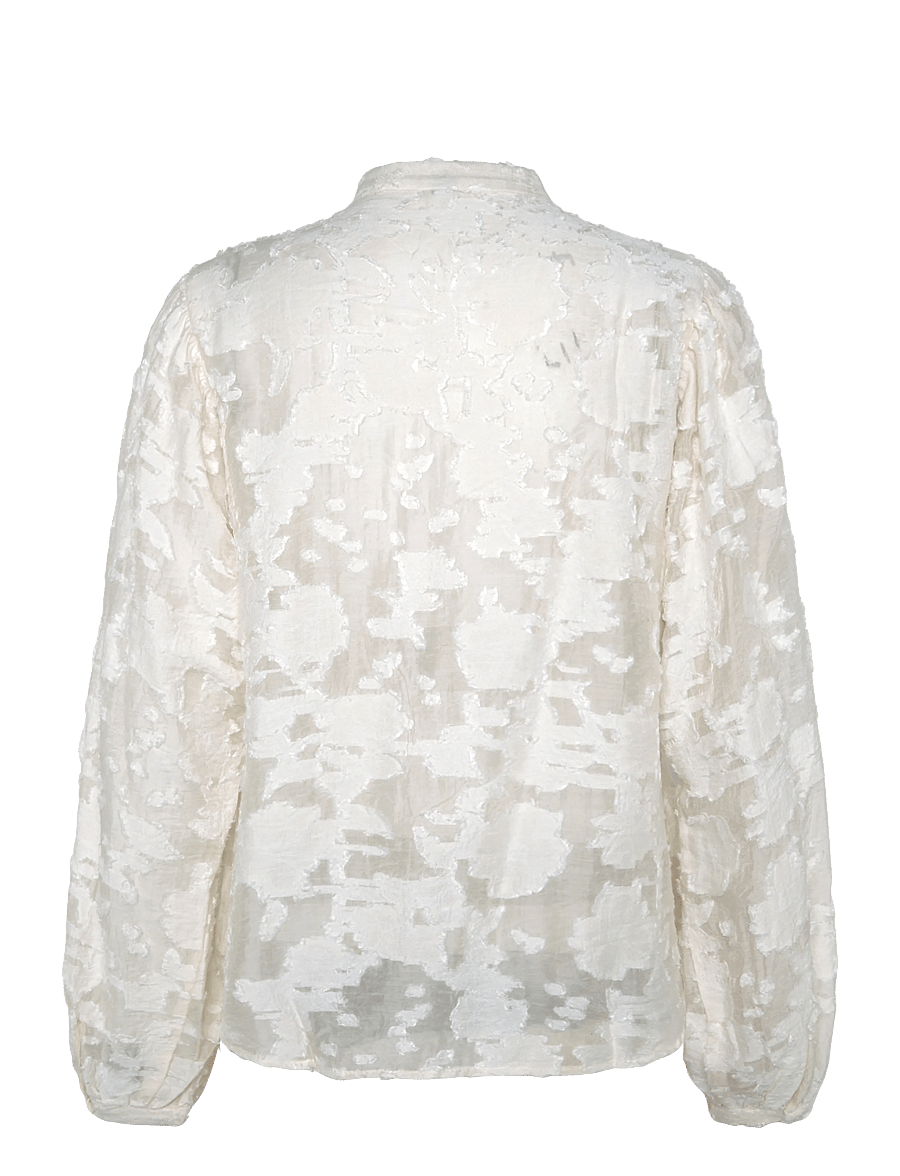 Mango - Lyocell blouse with embroidered details - langærmede bluser - natural white - 1