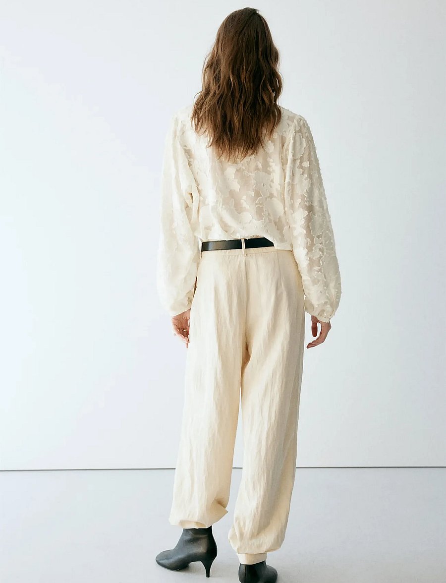 Mango - Lyocell blouse with embroidered details - långärmade blusar - natural white - 3