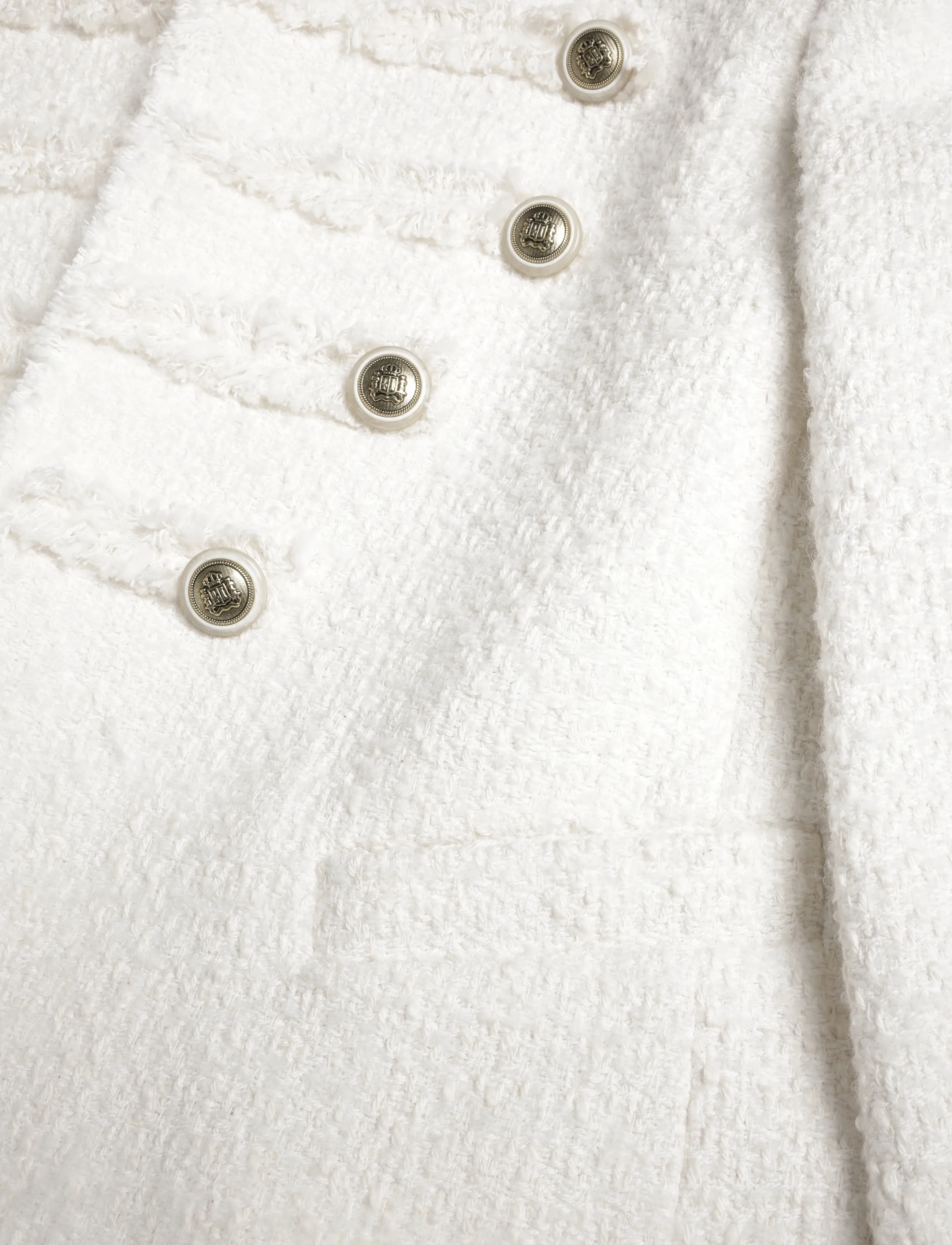 Mango - Tweed jacket with decorative frogging closures - bouclés - natural white - 3
