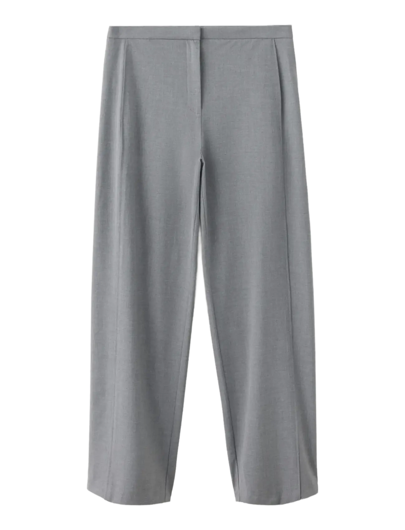 Mango - Straight-leg trousers with seam detail - raka byxor - grey - 1
