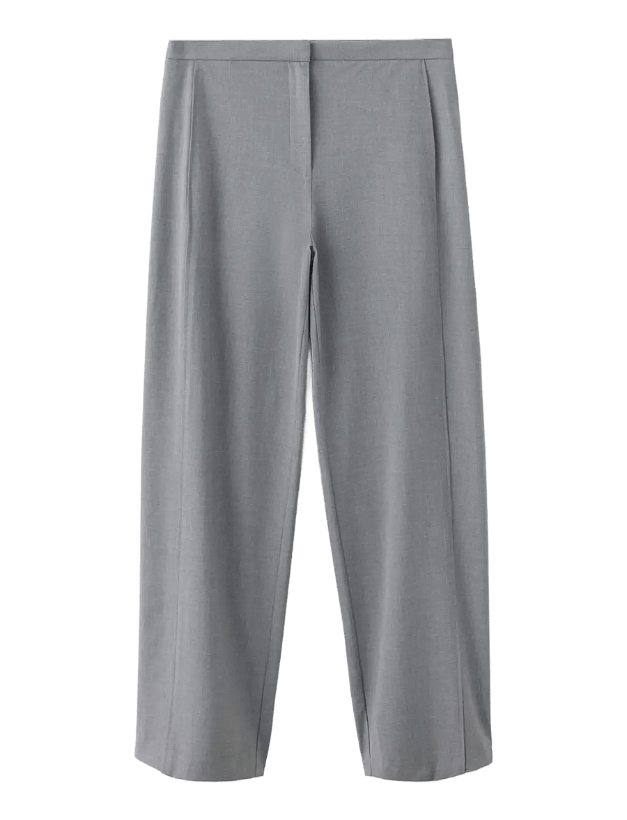 Mango - Straight-leg trousers with seam detail - raka byxor - grey - 1