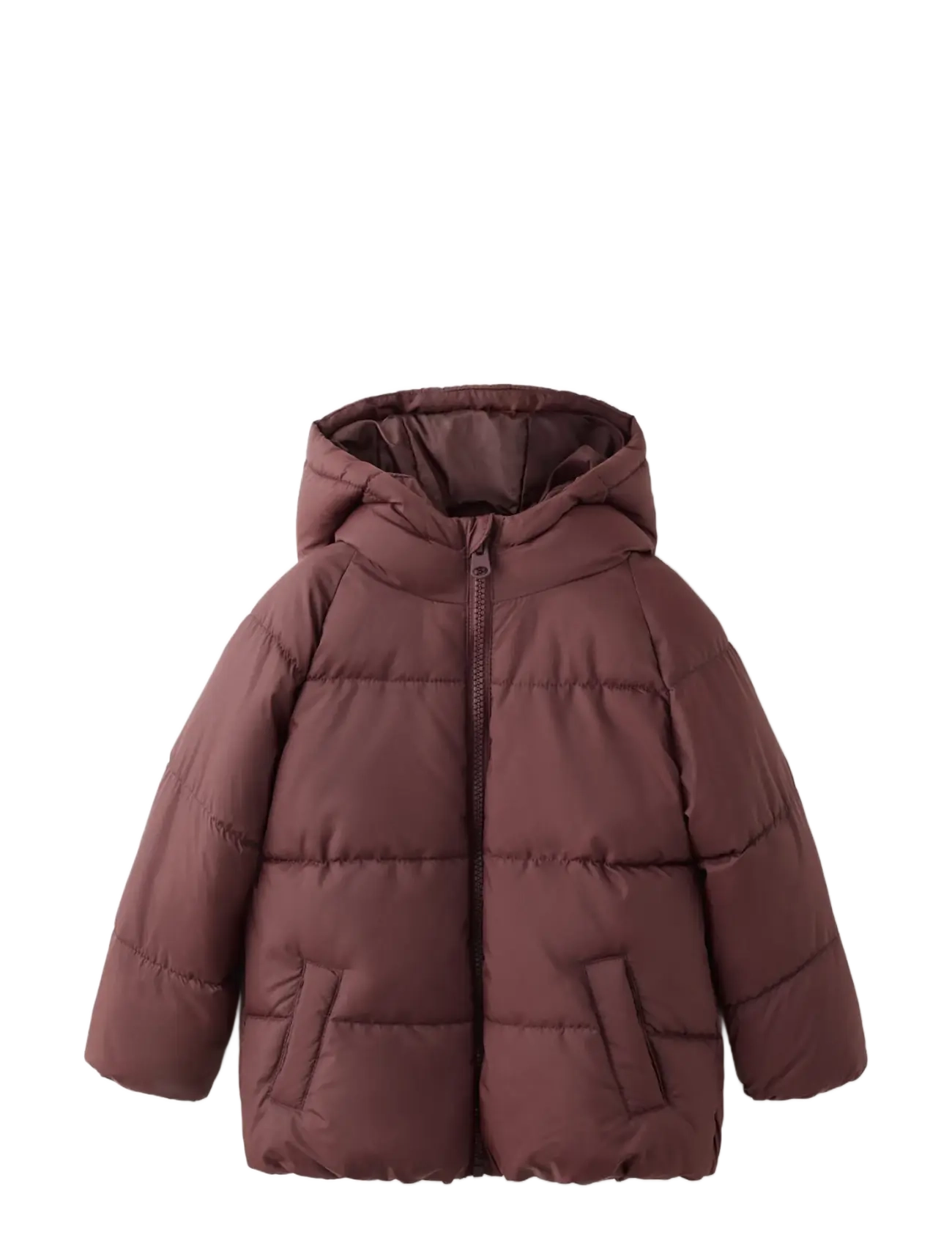 Mango Hood Puffer Coat, 18-24M, Burgundy, Termo-Yttertøj > Termo-Jakker, Børn
