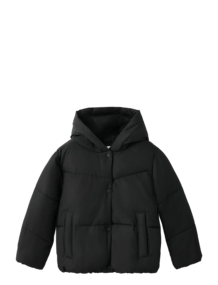 Mango - Hood puffer coat - quiltade jackor - black - 0