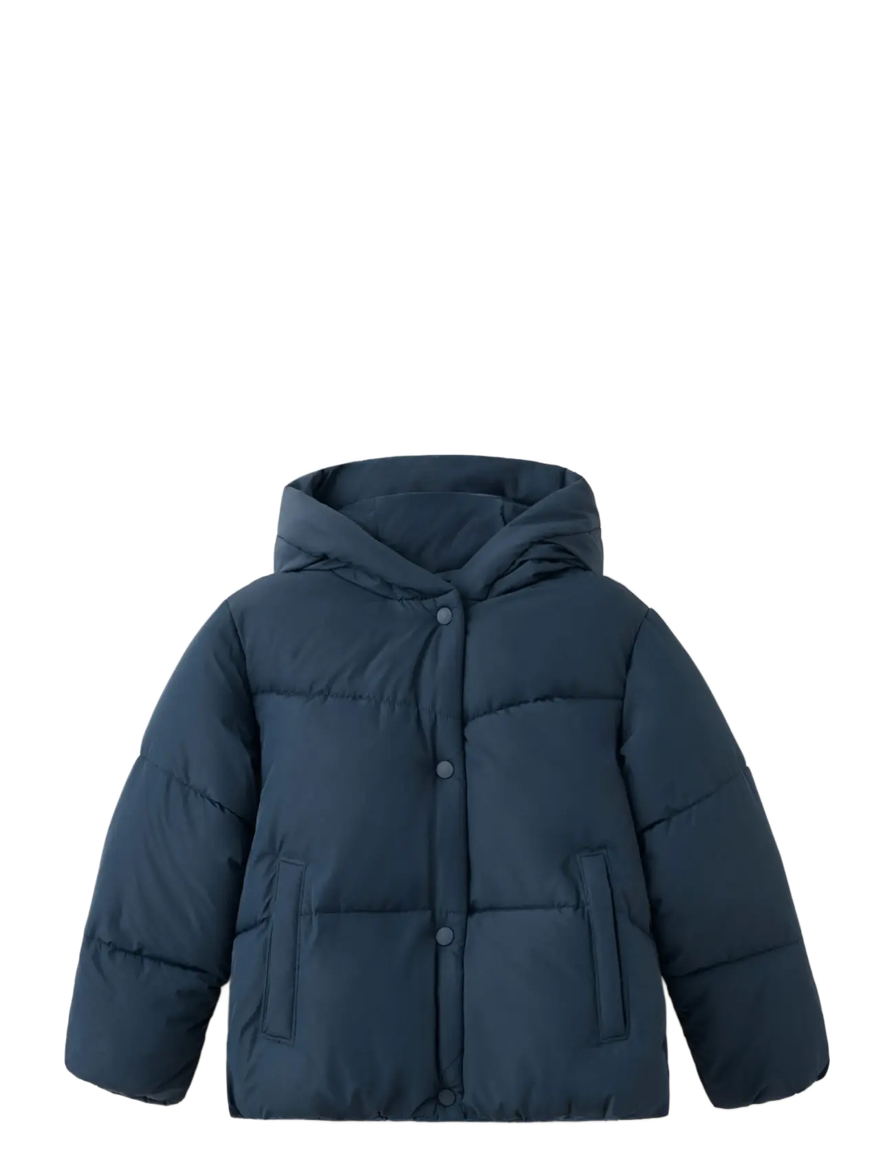Mango Hood Puffer Coat, 11, Jackets & Coats, Marineblau - Padded, Kinder