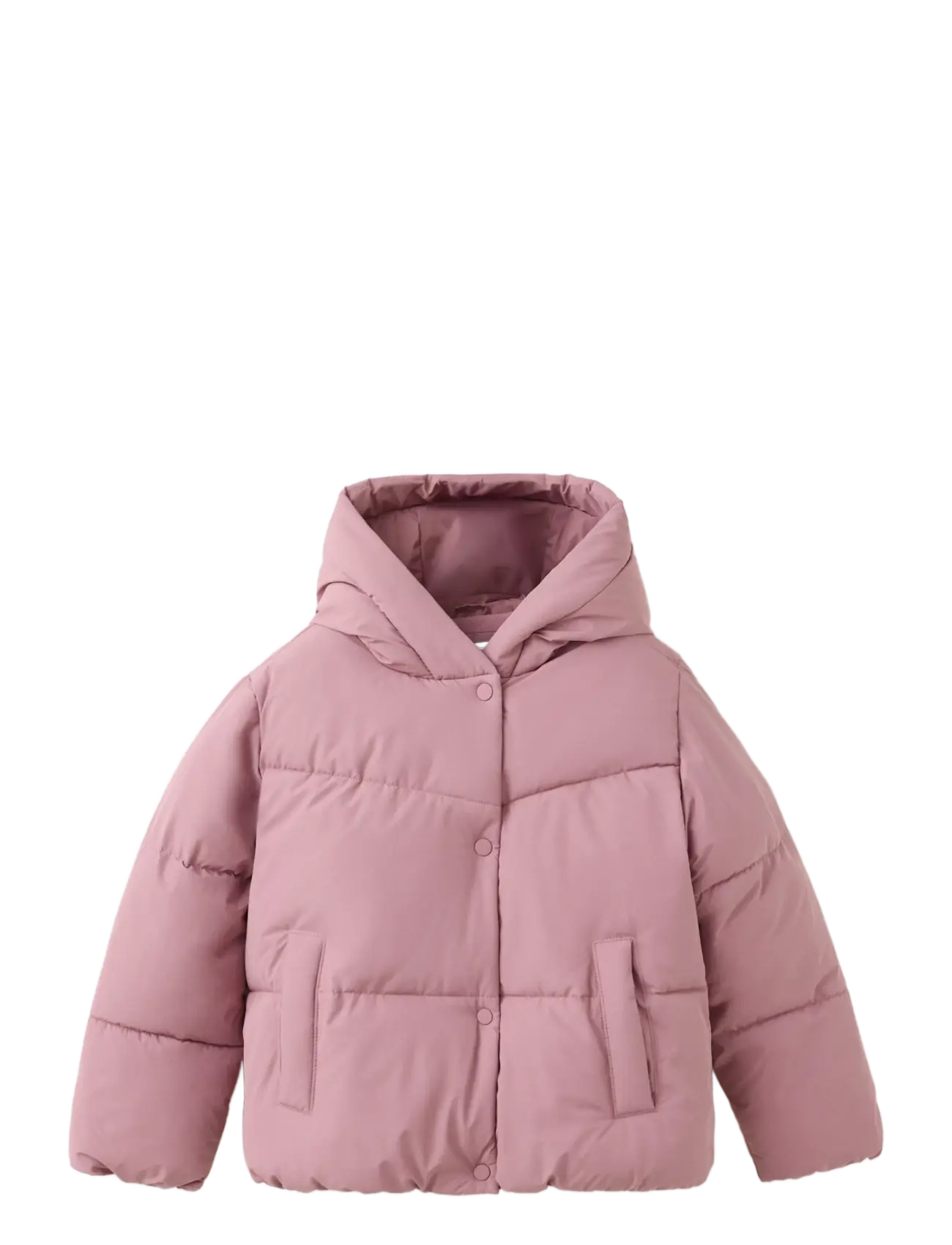 Mango Hood Puffer Coat, 6, Jackets & Coats, Rosa - Padded, Kinder