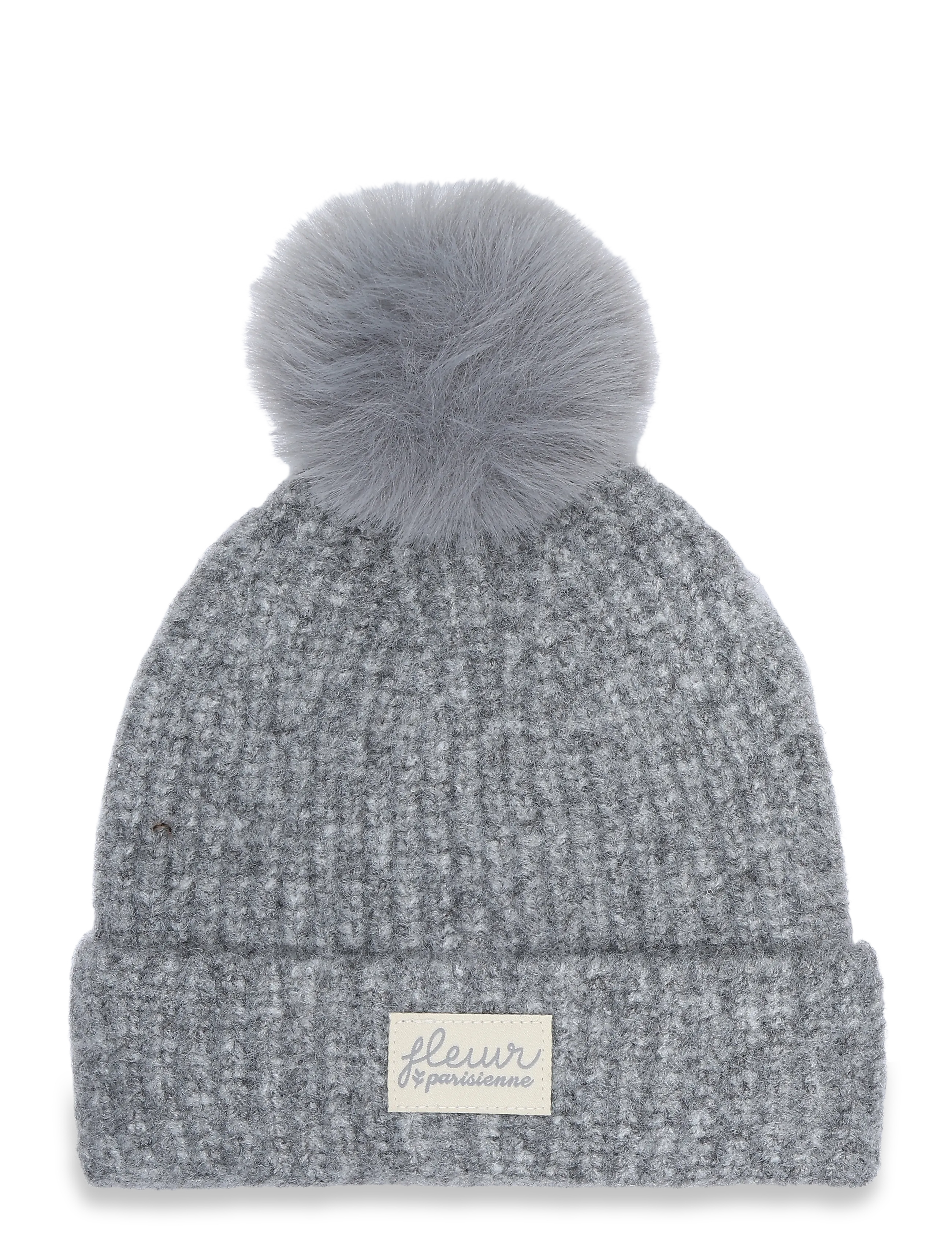 Mango Pom pom cable-knit beanie - Accessoarer - GREY / grey