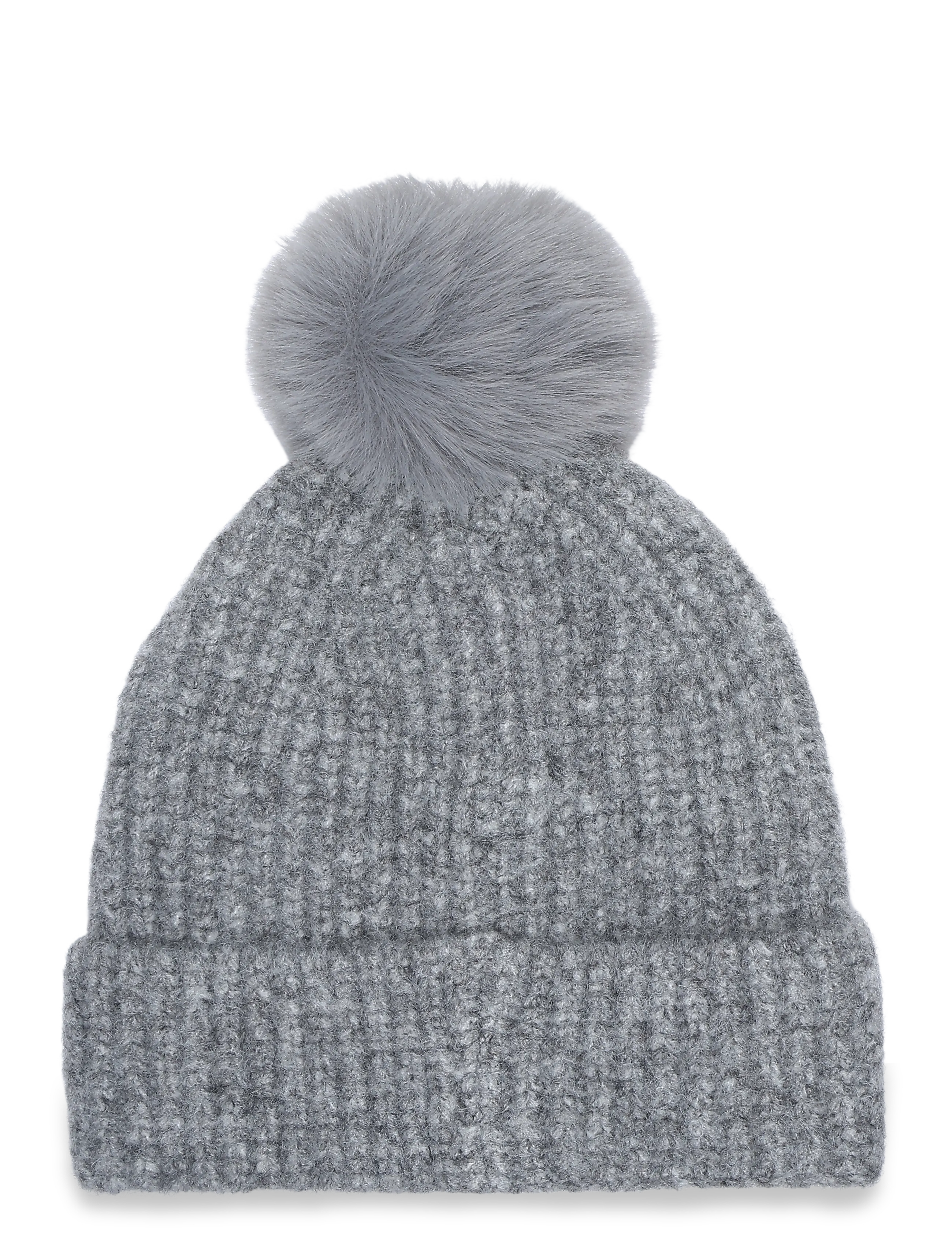 Mango - Pom pom cable-knit beanie - vintermössor - grey - 1