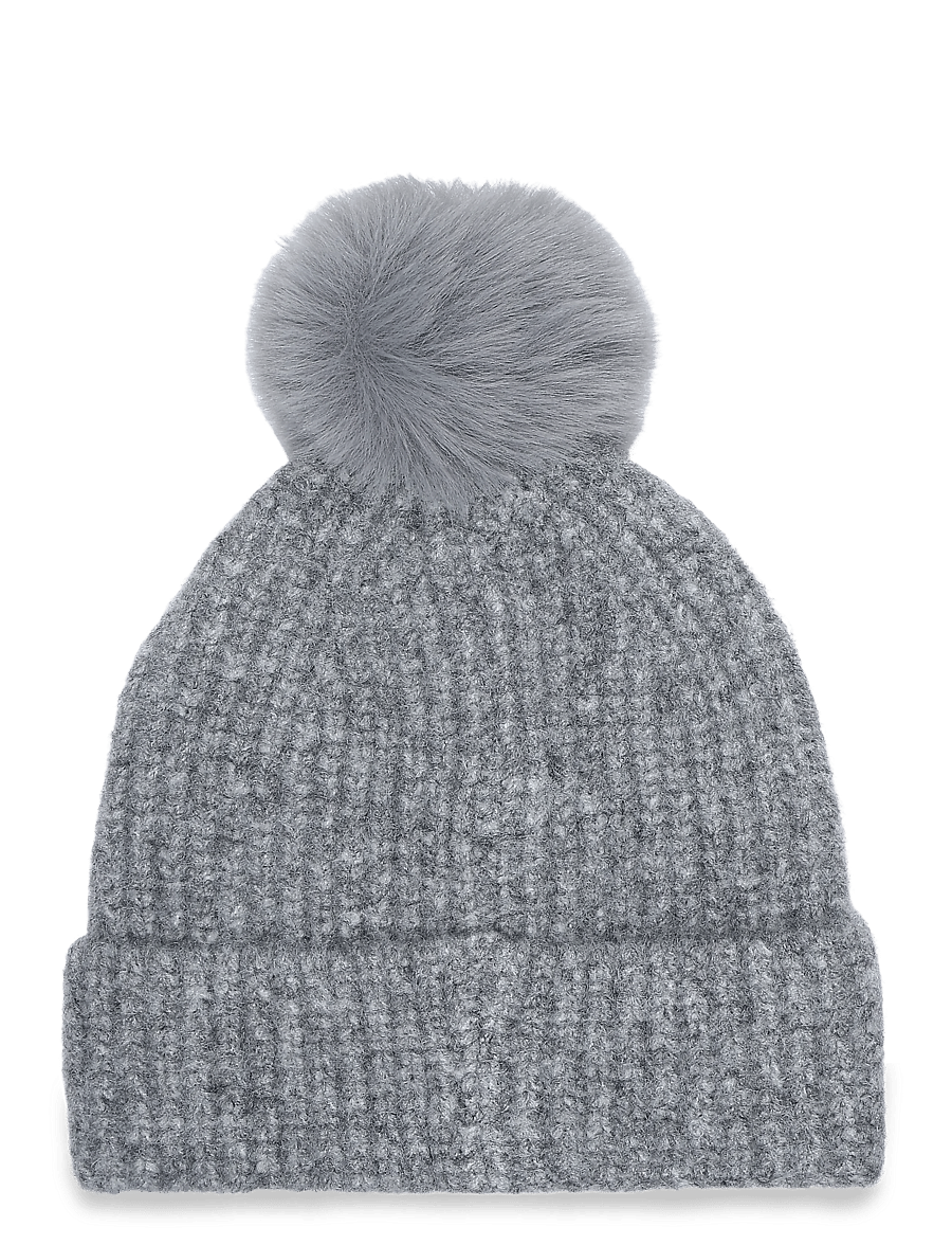 Mango - Pom pom cable-knit beanie - vintermössor - grey - 1