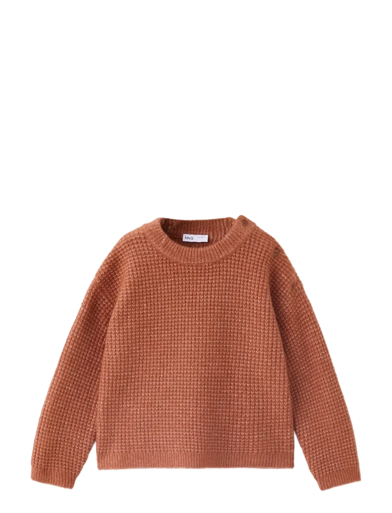 Mango Textured knit sweater - Trøjer - MEDIUM ORANGE / orange