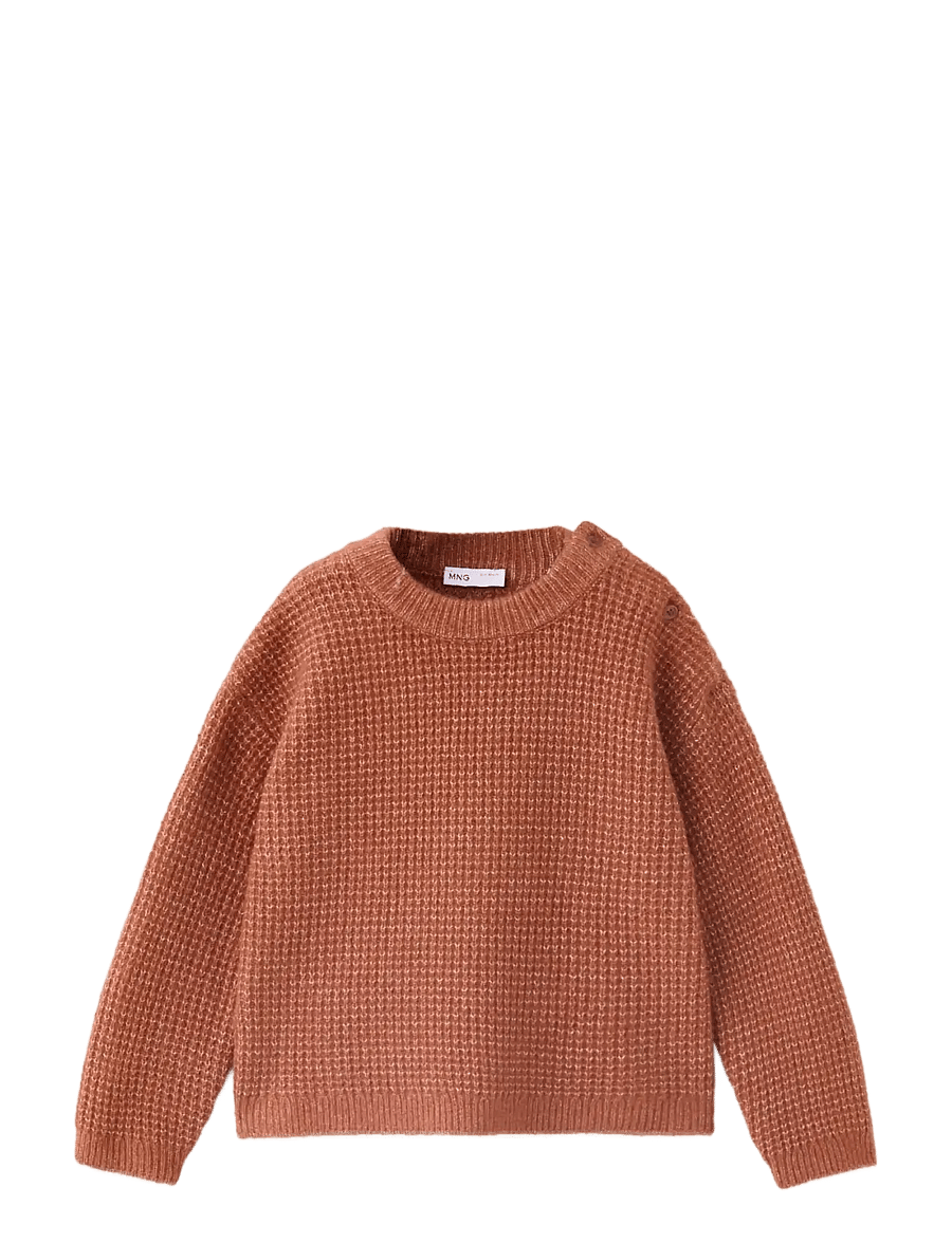 Mango - Textured knit sweater - trøjer - medium orange - 0