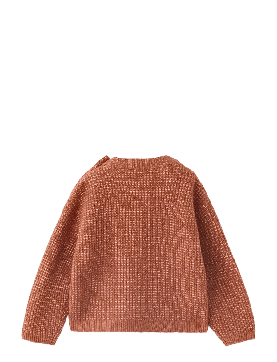 Mango - Textured knit sweater - trøjer - medium orange - 1