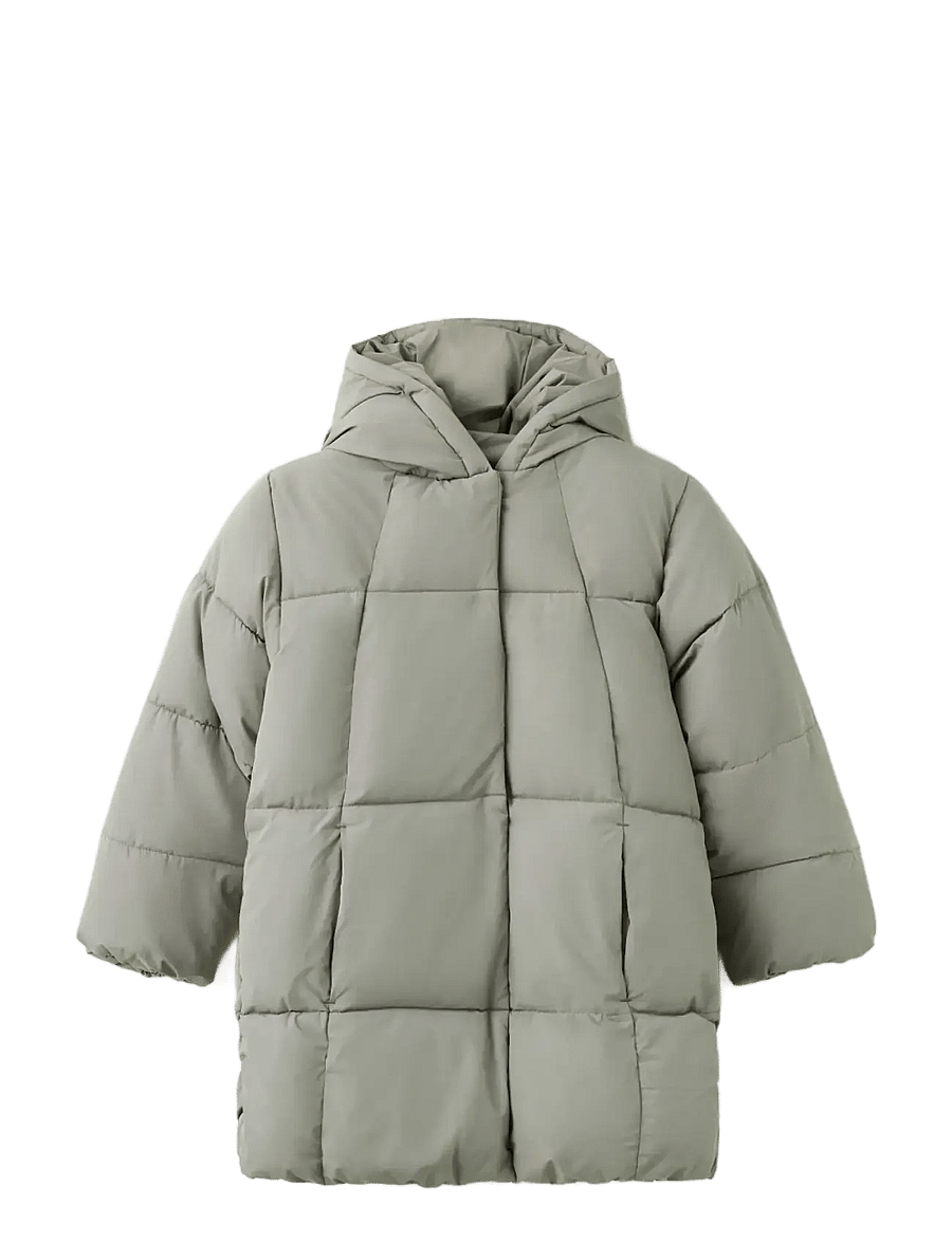 Mango - Hood puffer coat - daunen- und steppjacken - beige - khaki - 0