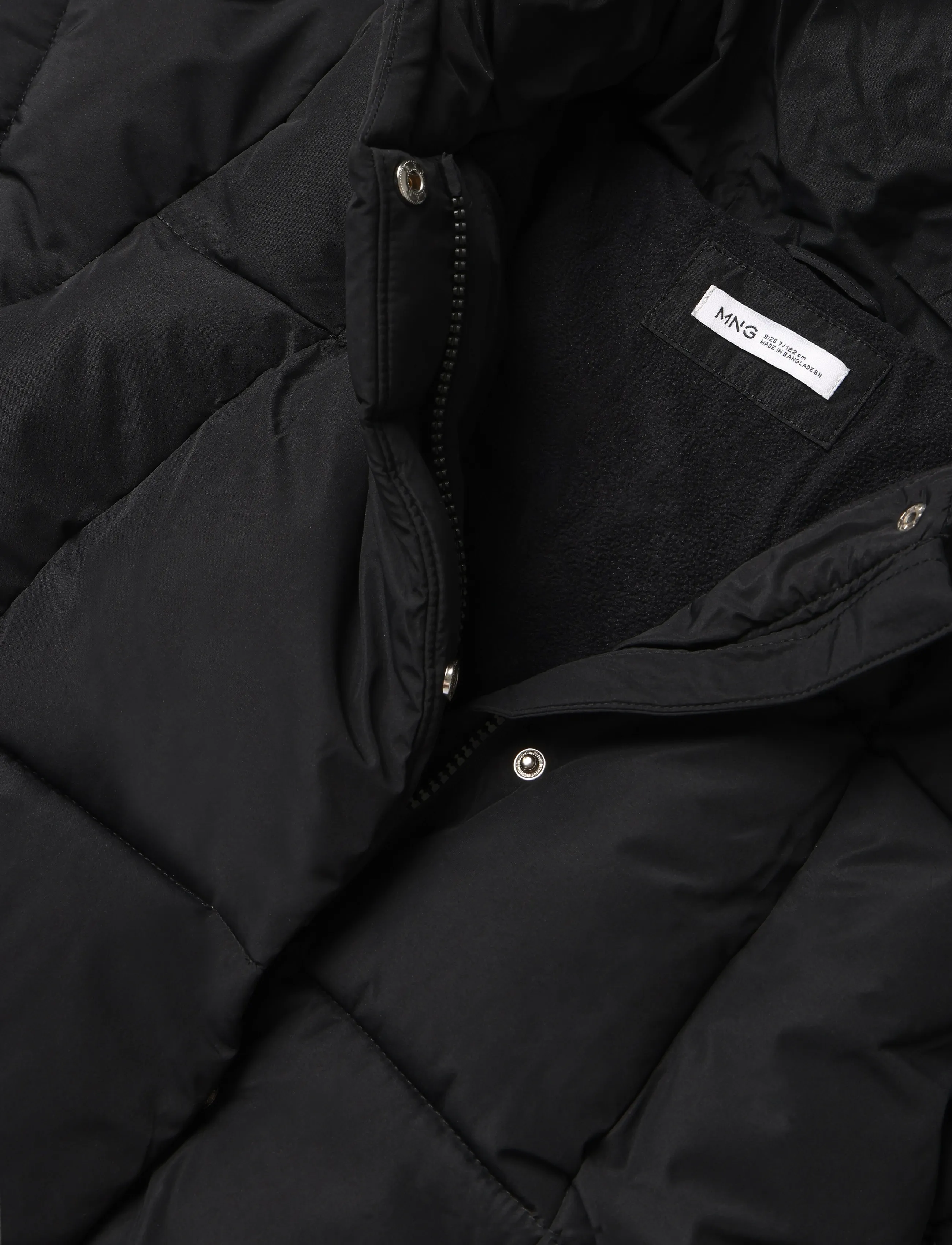 Mango - Hood puffer coat - dunjakker - black - 2