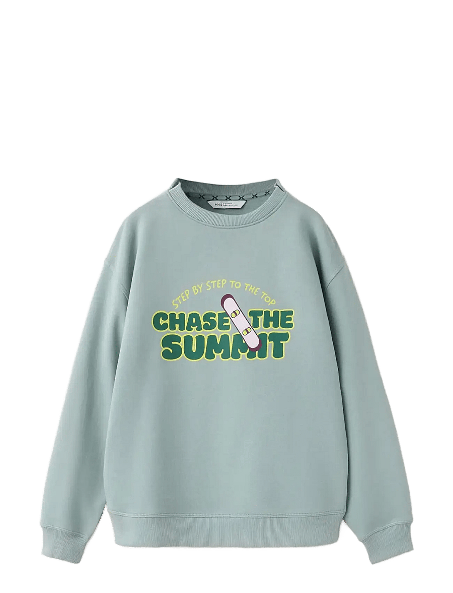 Mango - Balloon print sweatshirt - sweatshirts - turquoise - aqua - 1