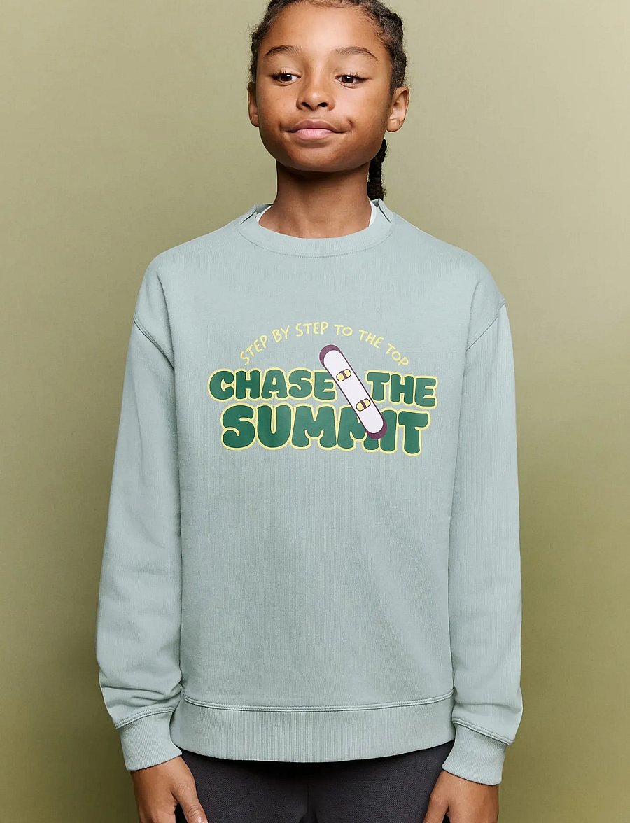 Mango - Balloon print sweatshirt - sweatshirts - turquoise - aqua - 0