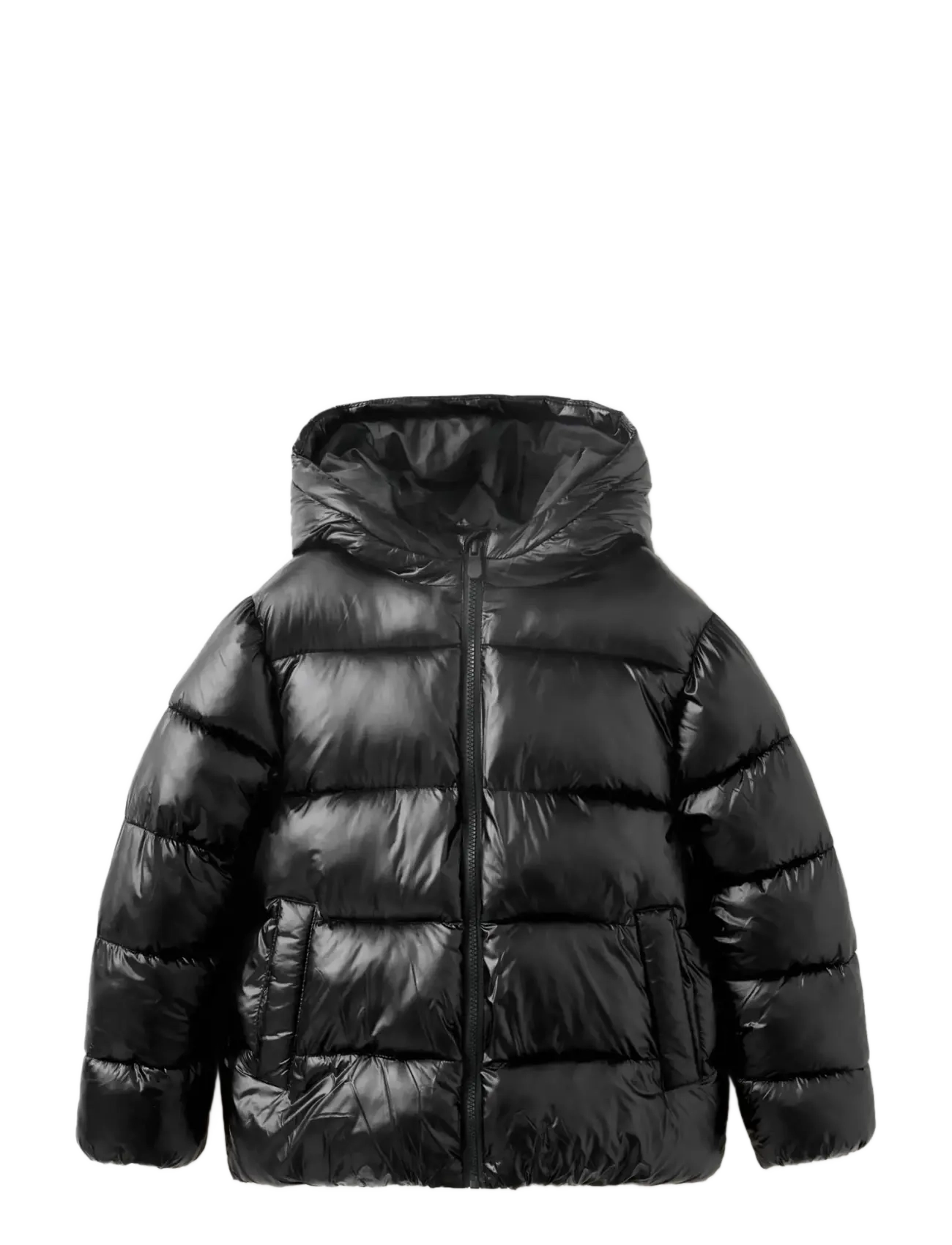 Mango Shiny quilted anorak - Anoraker - BLACK / black
