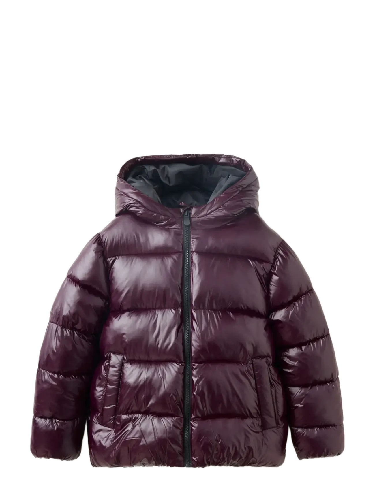 Mango Shiny quilted anorak - Anoraker - DARK RED / burgundy