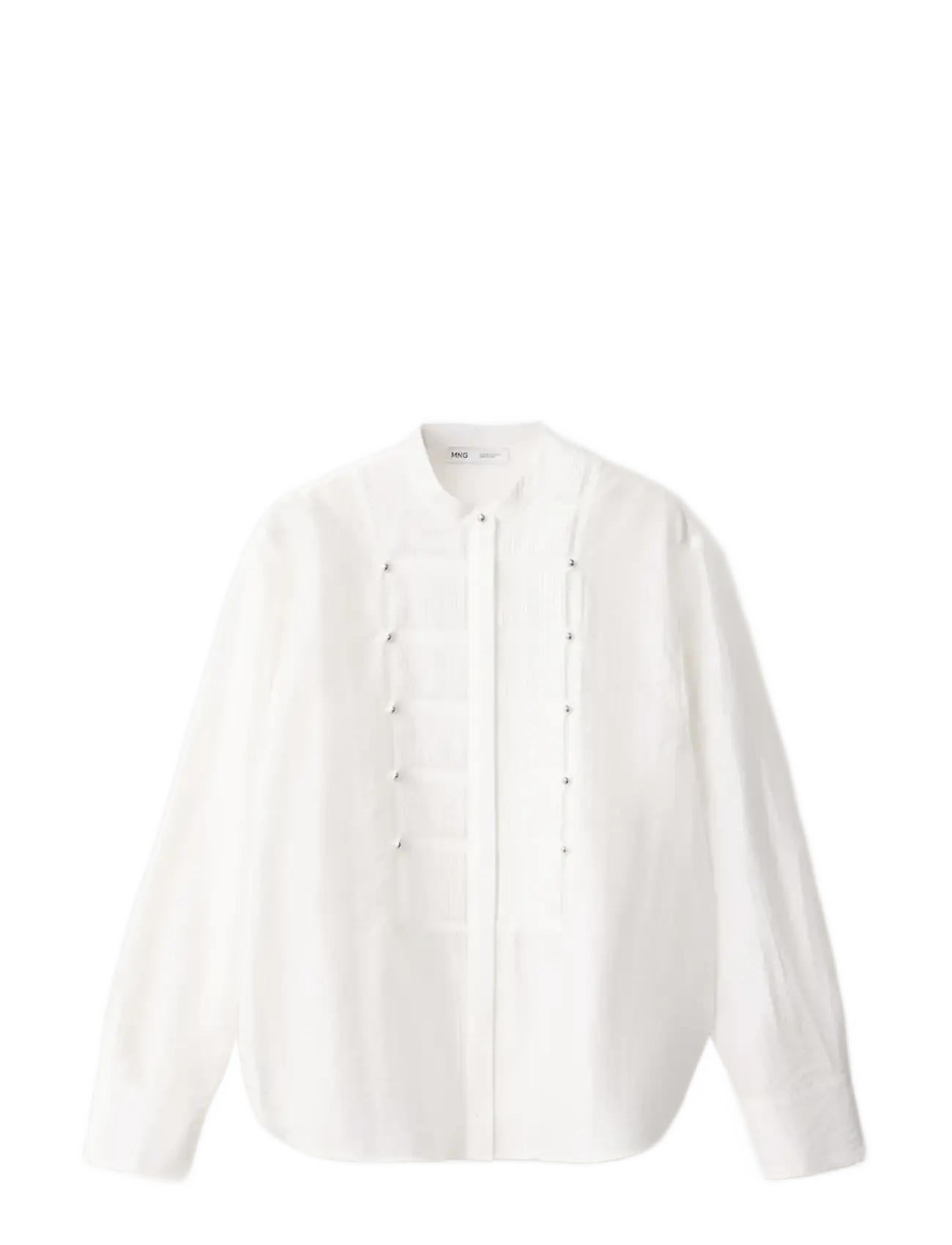Mango Shirt with pintuck detailing and buttons - Langærmede bluser - WHITE / white