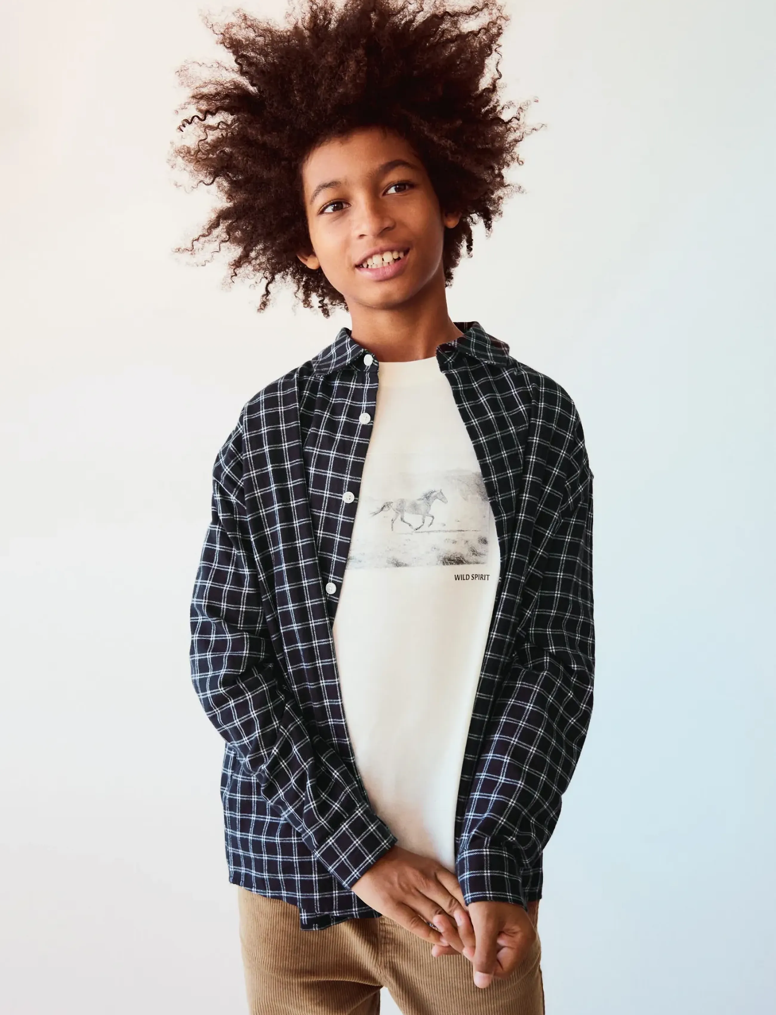 Mango Checked flannel shirt - Skjorter - BLACK / black