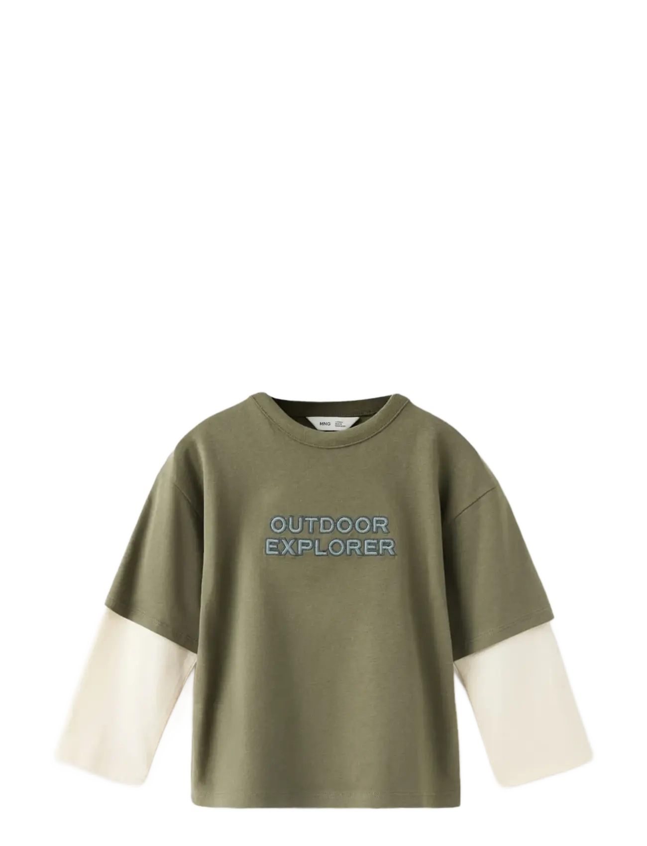 Mango Double-embroidered T-shirt - Toppe og t-shirts - DARK GREEN / khaki/green