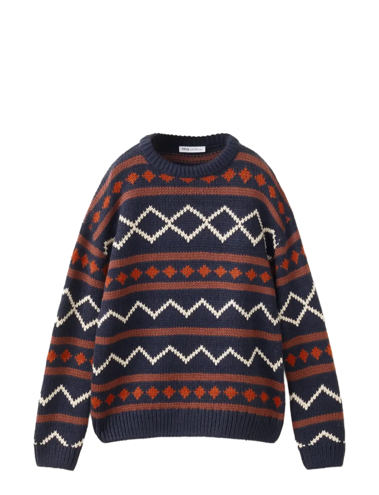 Mango Knitted sweater with trim - Trøjer - NAVY / navy