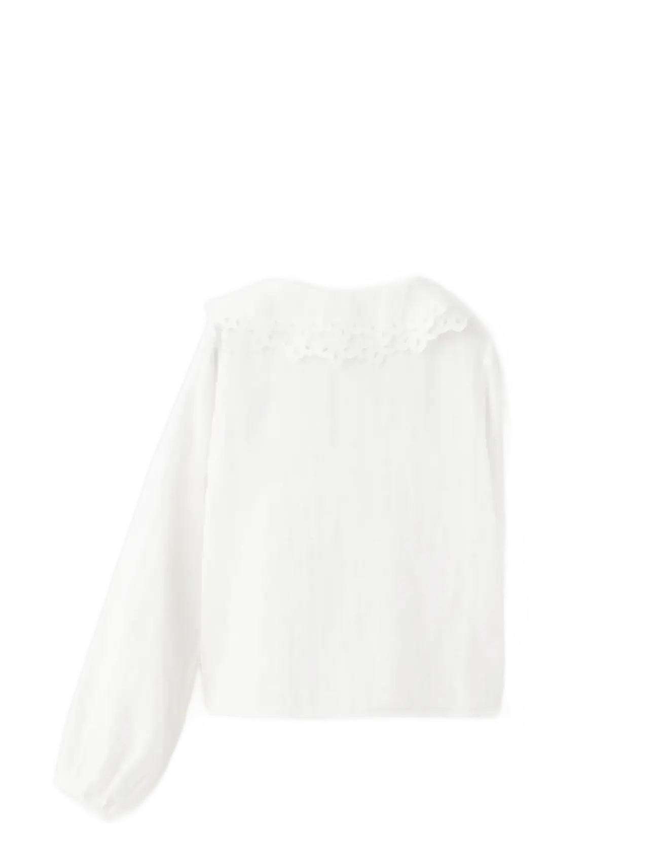 Mango - Embroidered babydoll collar shirt - white - 1