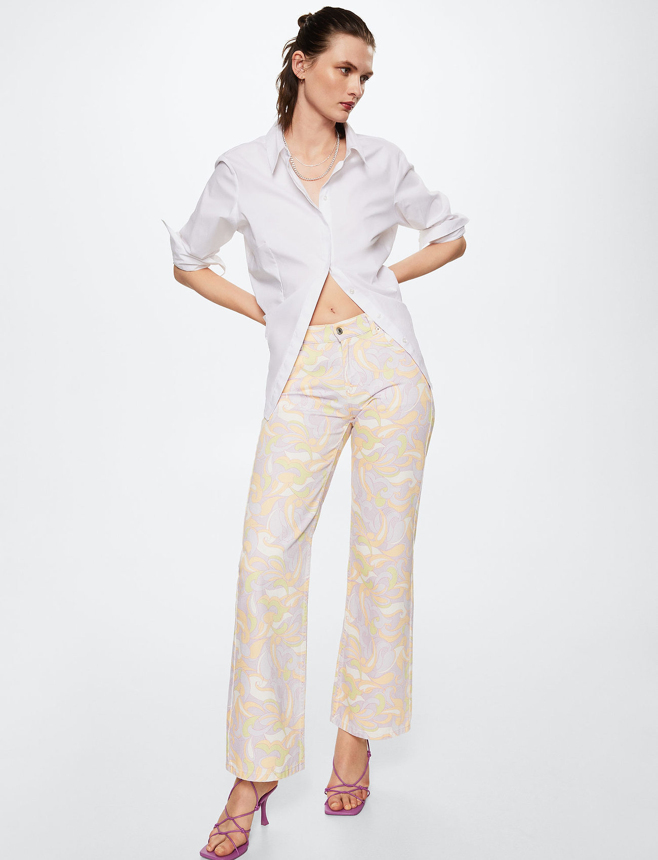 Mango Print, 36, Multi/patterned, Jeans > Vidde, Dame
