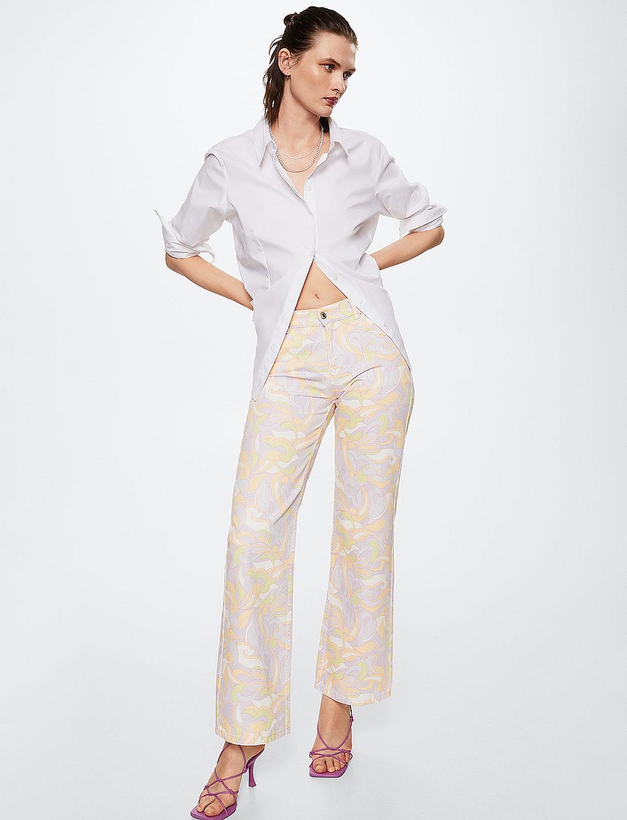 Mango - PRINT - brede jeans - lila - 0
