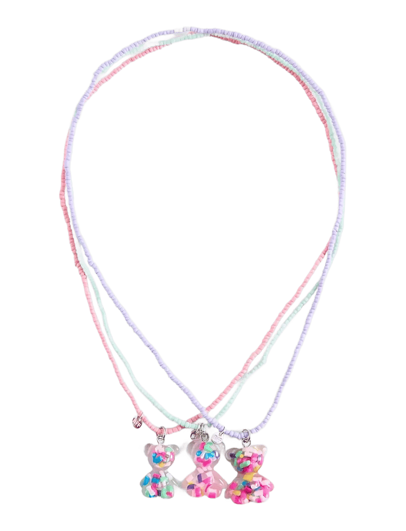 Mango - Set of 3 bear necklaces - halskæder - pink - 0
