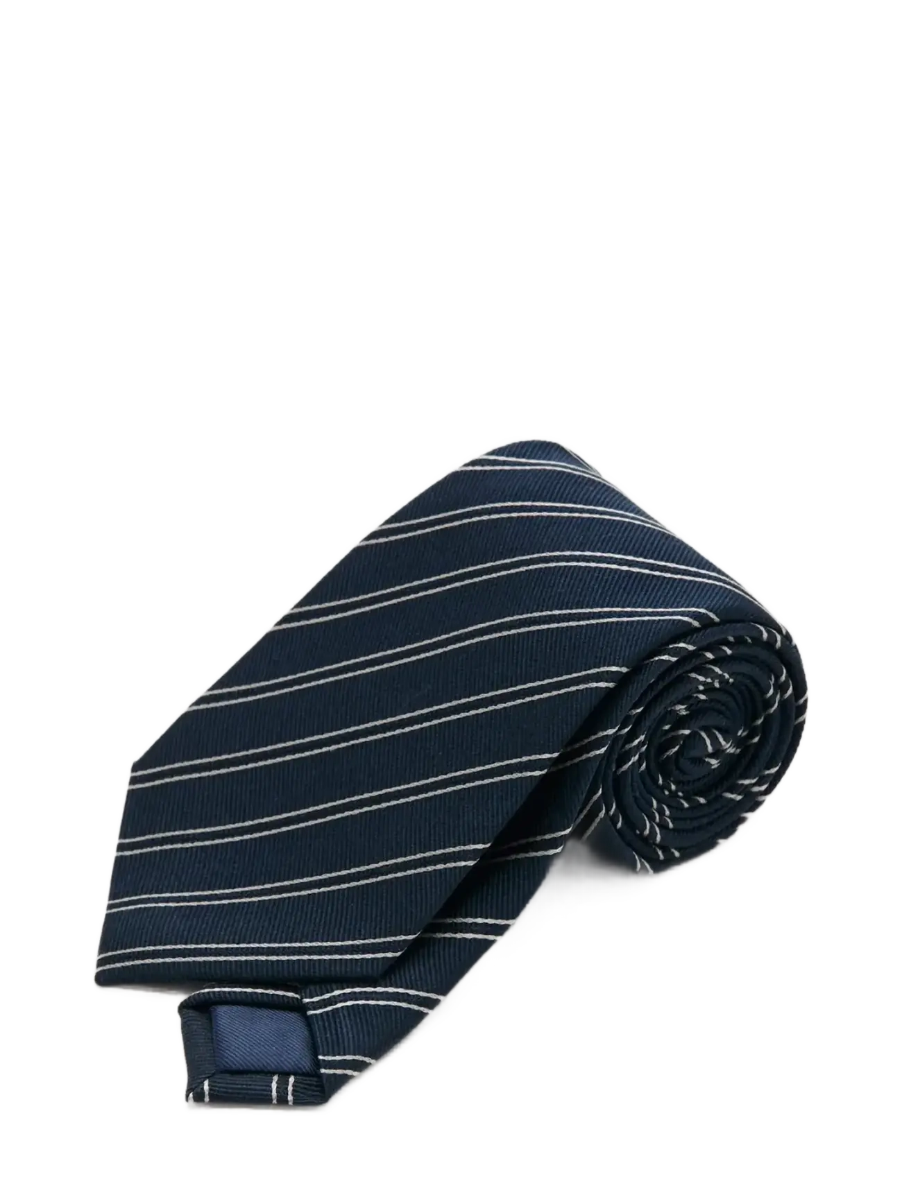 Mango - Striped tie with combined patterns - navy - 1