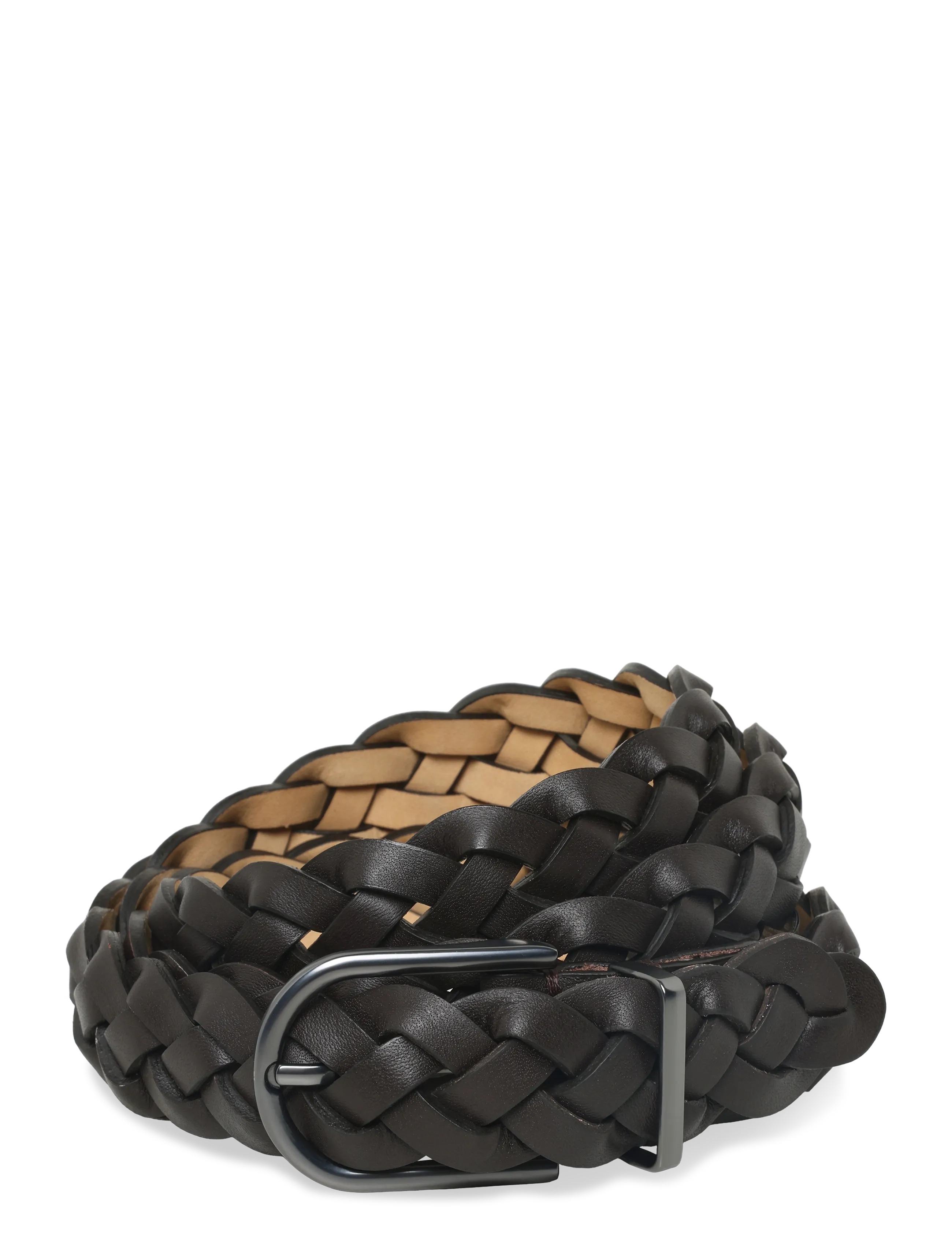 Mango 100% Braided Leather Belt, 100, Belts, Braun - Männerswear