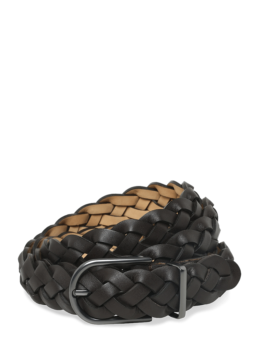 Mango - 100% braided leather belt - flätade skärp - brown - 0