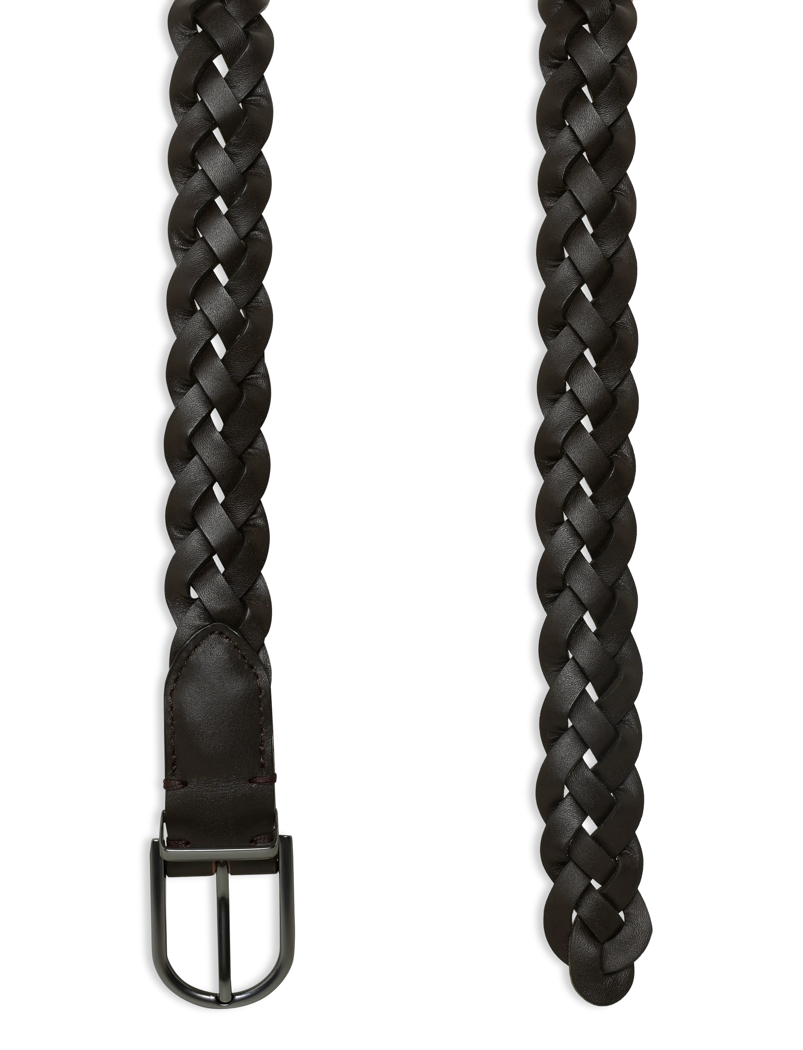 Mango - 100% braided leather belt - brown - 1