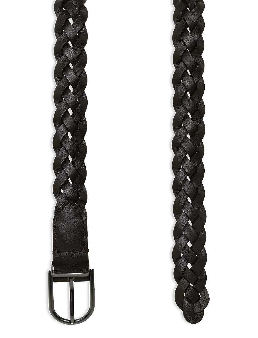 Mango - 100% braided leather belt - flätade skärp - brown - 1