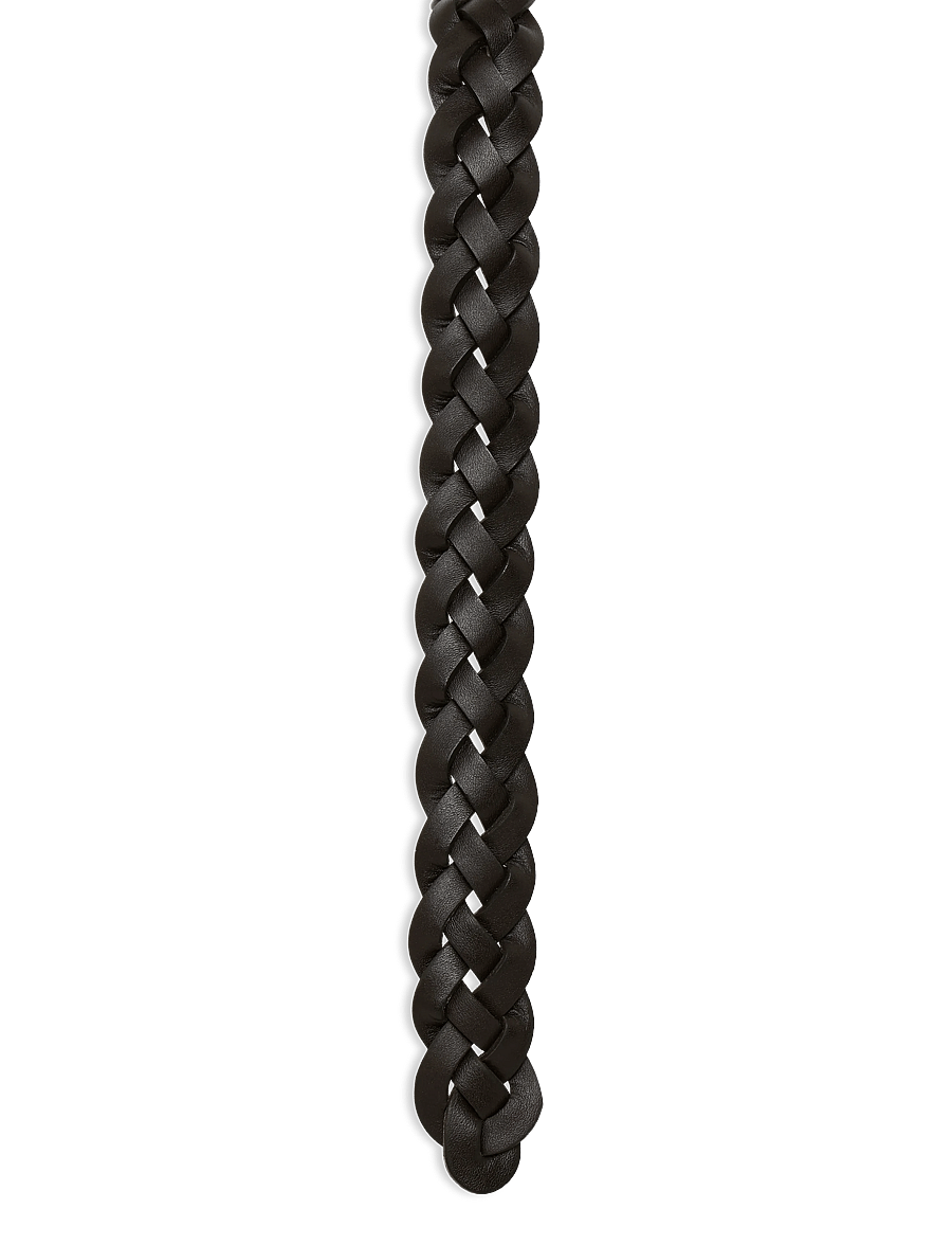 Mango - 100% braided leather belt - flätade skärp - brown - 2