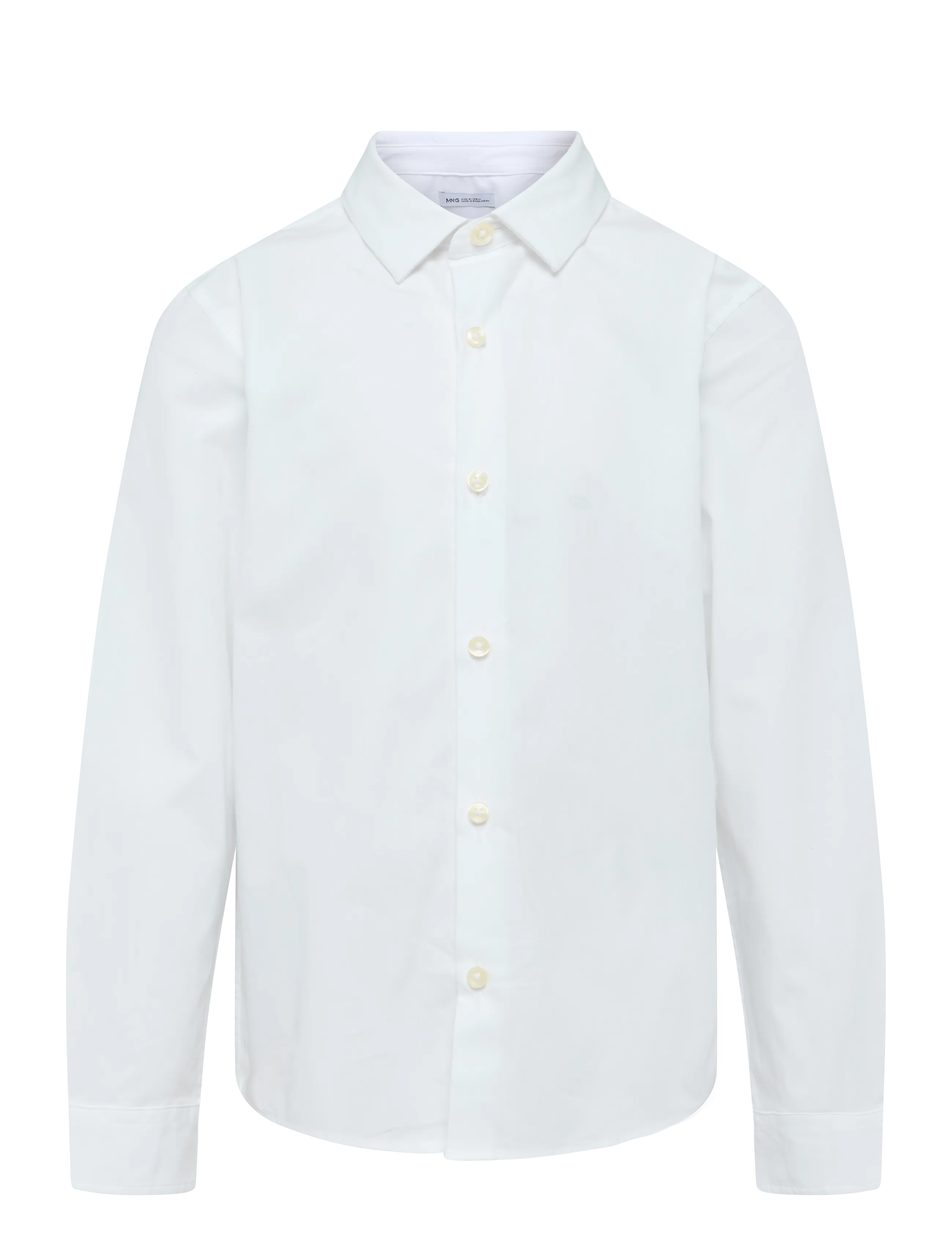 Mango Oxford Cotton Shirt, 116, Shirts, Weiß - Long-sleeved Kinder
