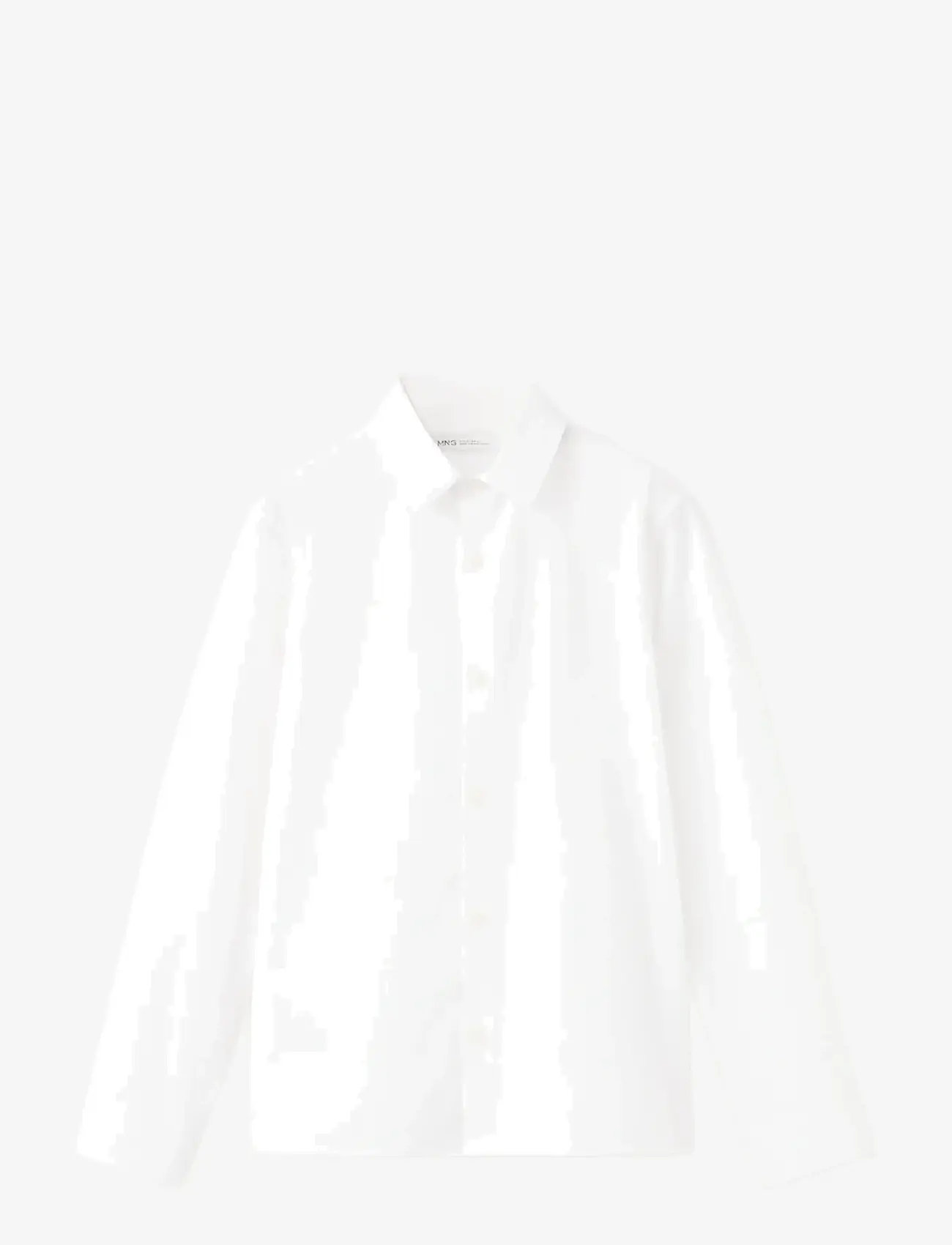 Mango - Oxford cotton shirt - langærmede skjorter - white - 0
