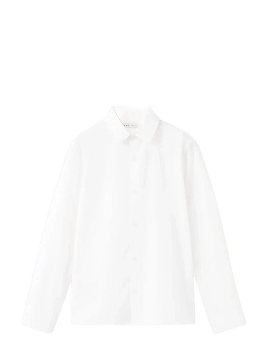 Mango - Oxford cotton shirt - pitkähihaiset kauluspaidat - white - 0
