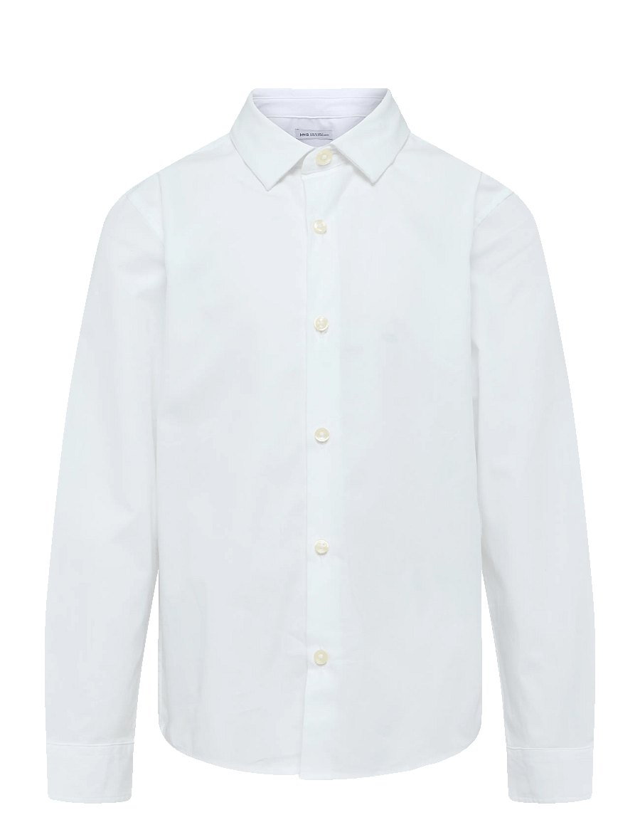 Mango - Oxford cotton shirt - långärmade skjortor - white - 0