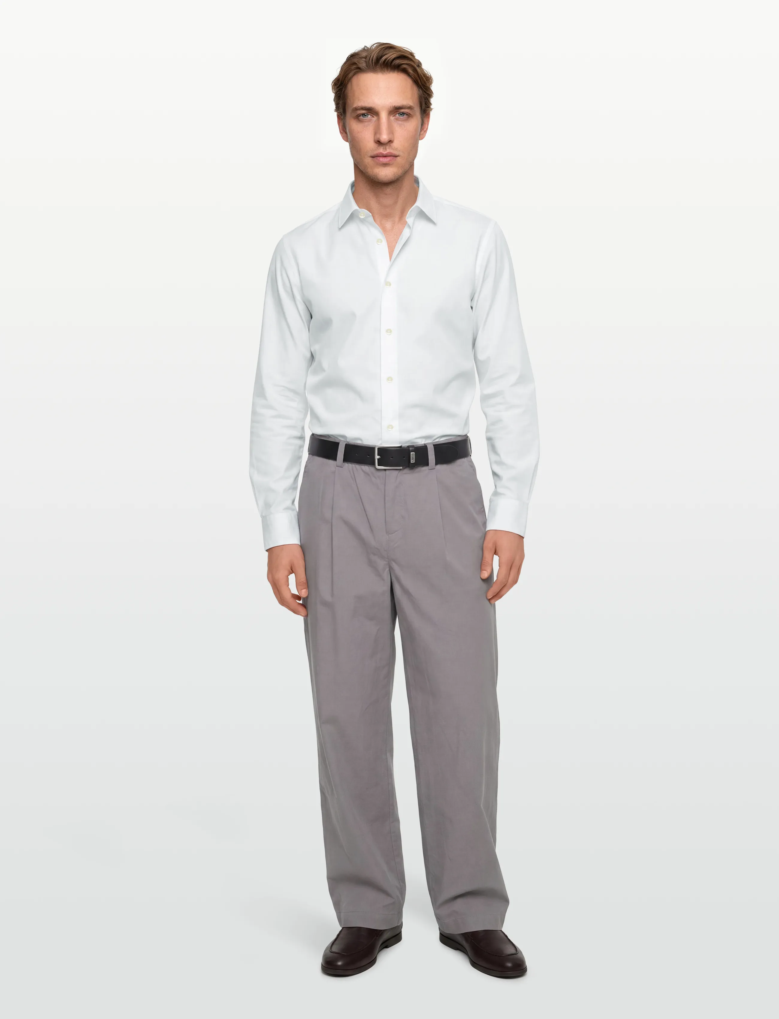 Mango - Oxford cotton shirt - langärmlige hemden - white - 0